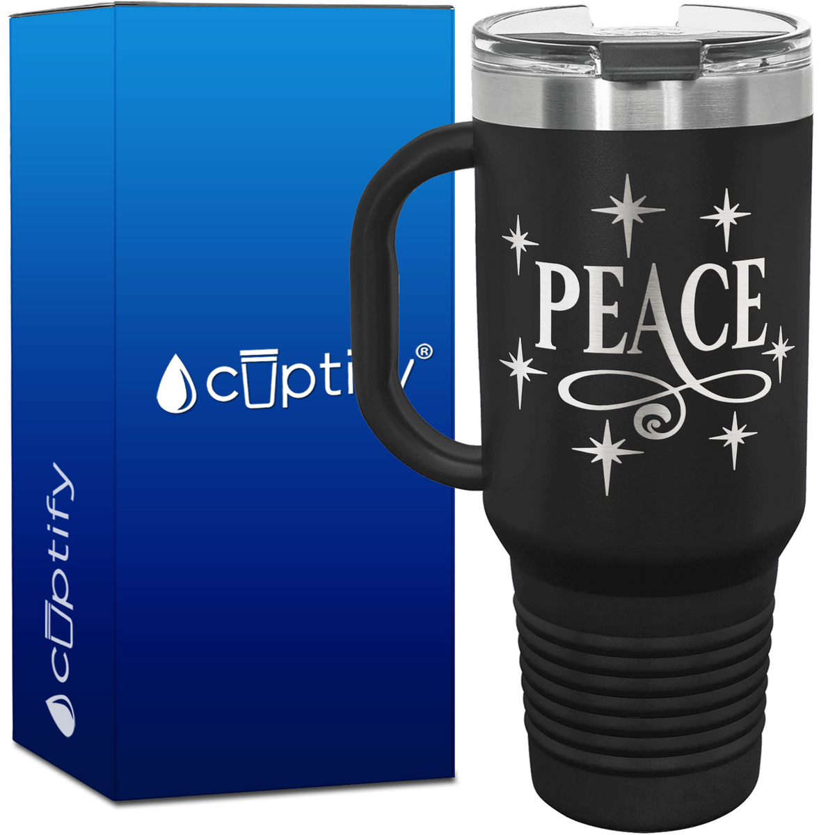 Peace 40oz Christmas Travel Mug