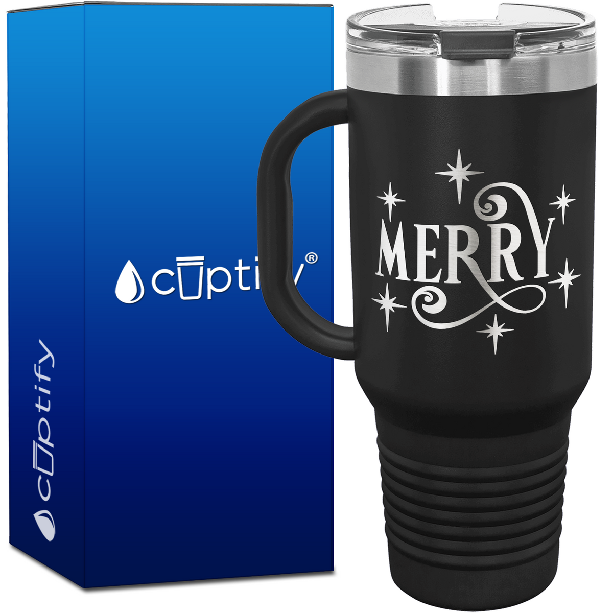 Merry 40oz Christmas Travel Mug