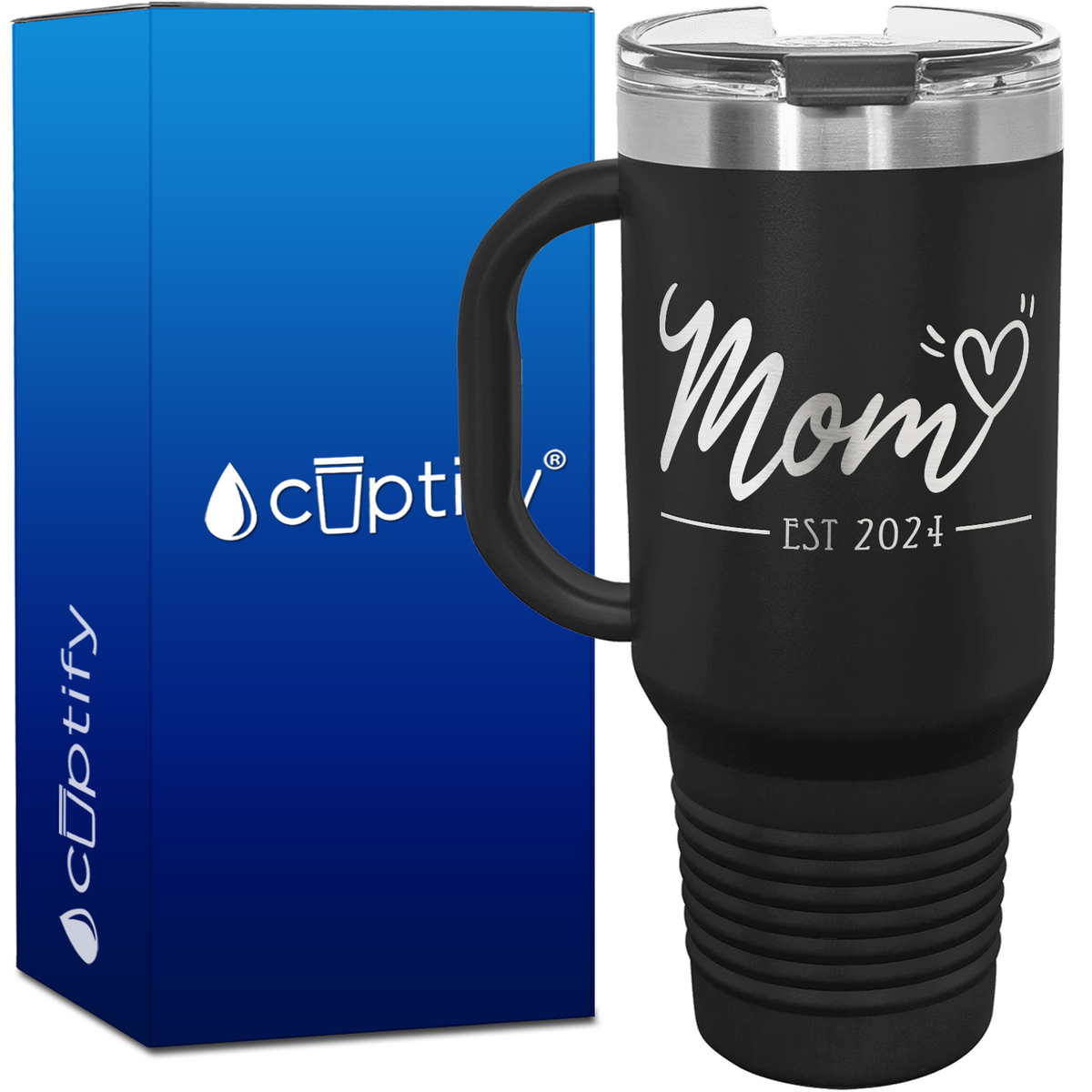 Mom Heart Established 40oz Mom Travel Mug