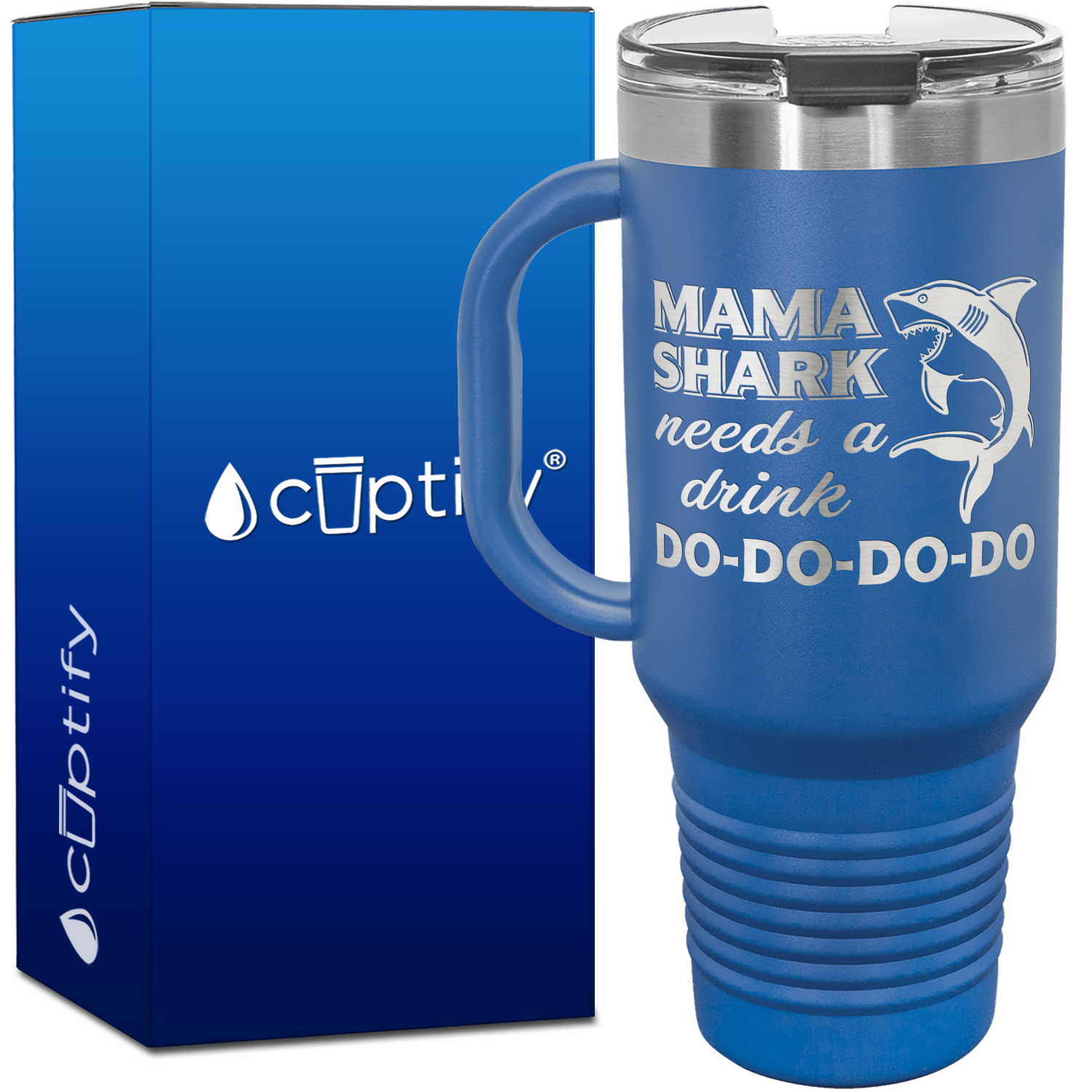 Mama Shark Needs a Drink 40oz Mom Travel Mug