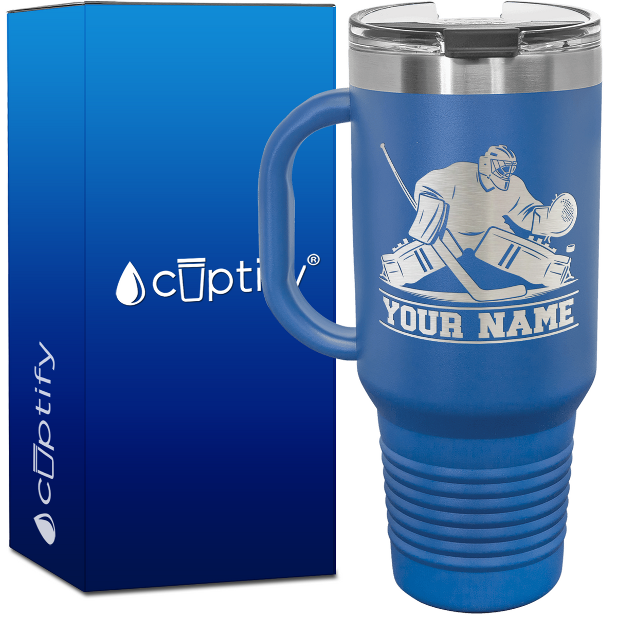 Personalized Hockey Goalie 40oz Travel Mug
