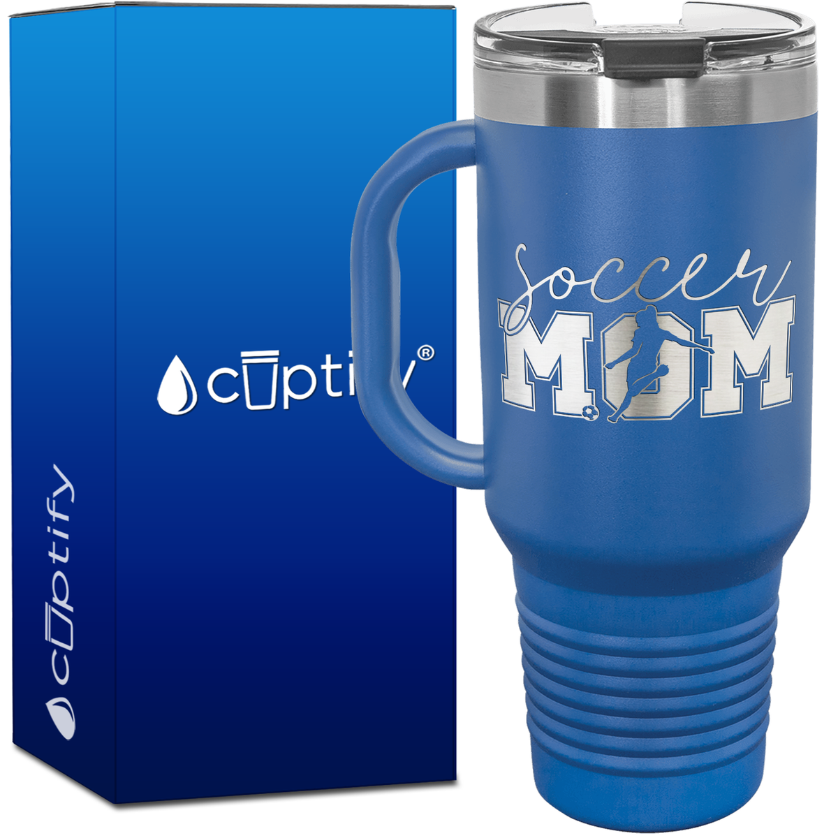 Soccer Mom with Player 40oz Soccer Travel Mug