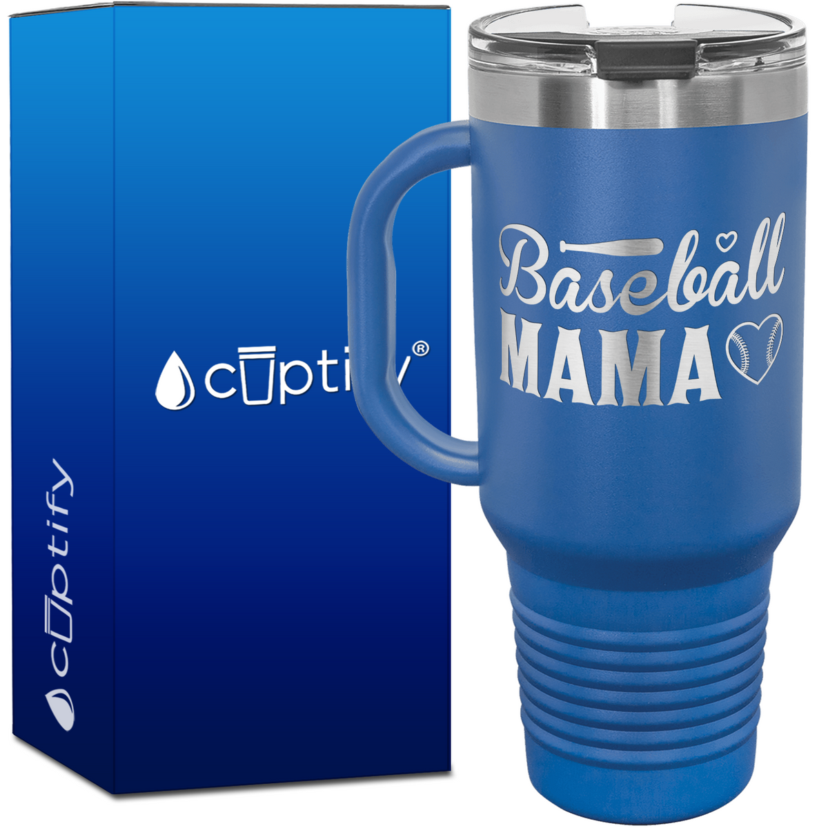 Baseball Mama 40oz Baseball Travel Mug