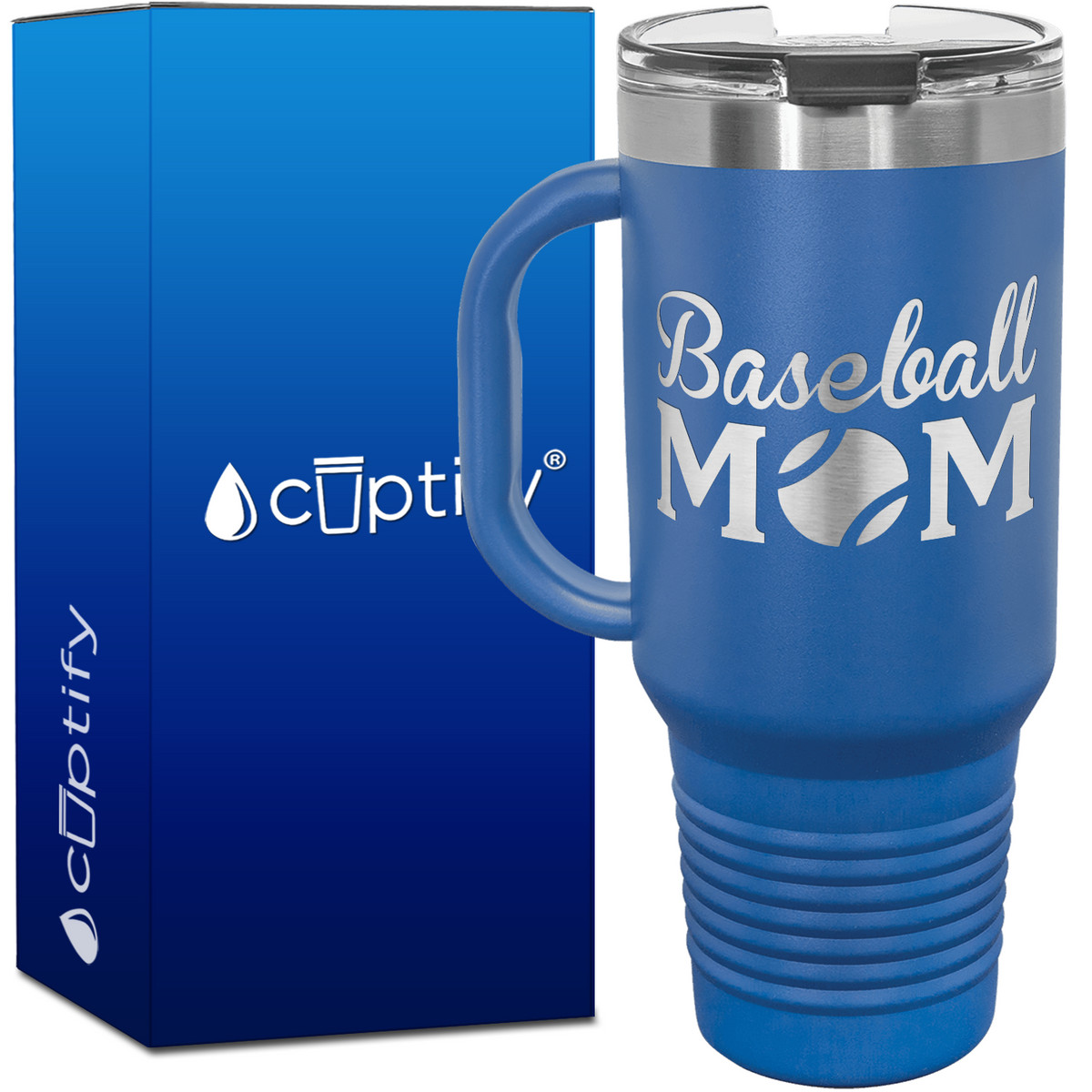 Baseball Mom 40oz Baseball Travel Mug