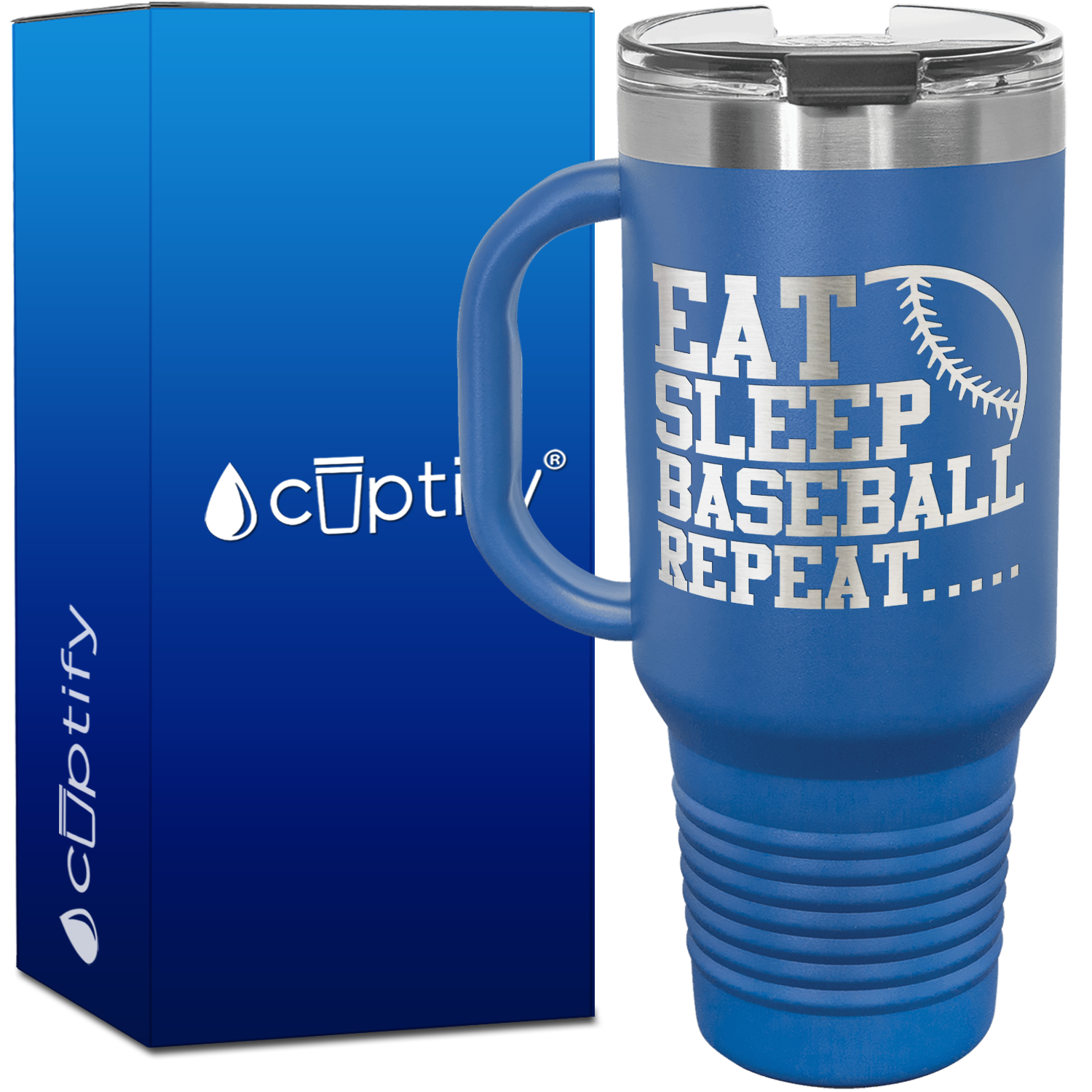 Eat Sleep Baseball Repeat 40oz Baseball Travel Mug