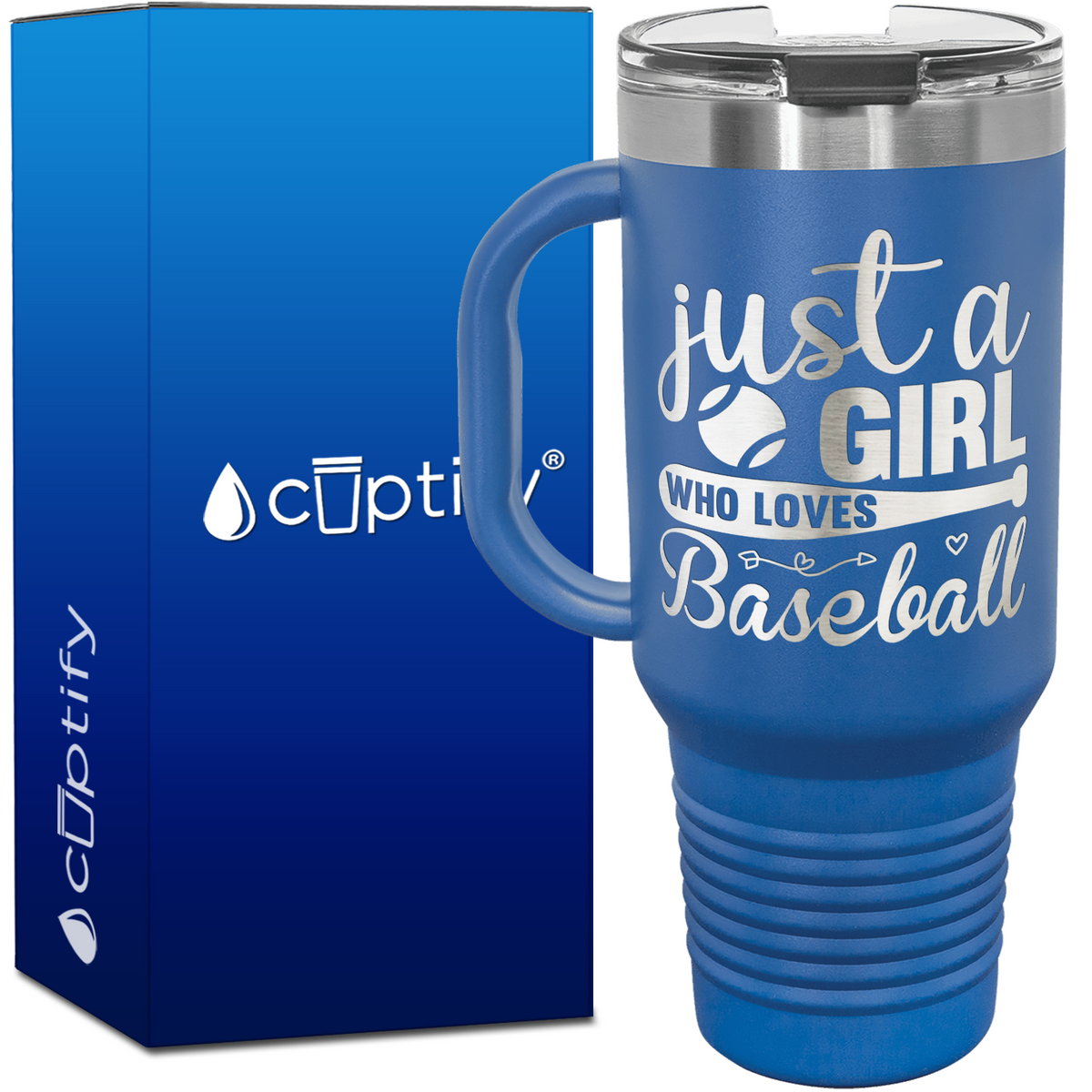 Just a Girl Who Loves Baseball 40oz Baseball Travel Mug