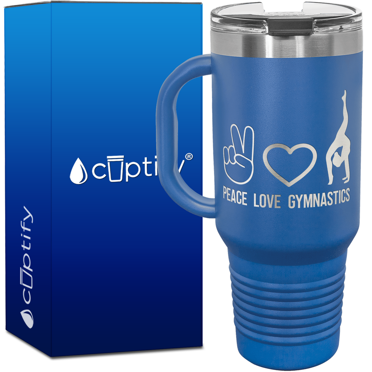 Peace Love Gymnastics 40oz Gymnastics Travel Mug