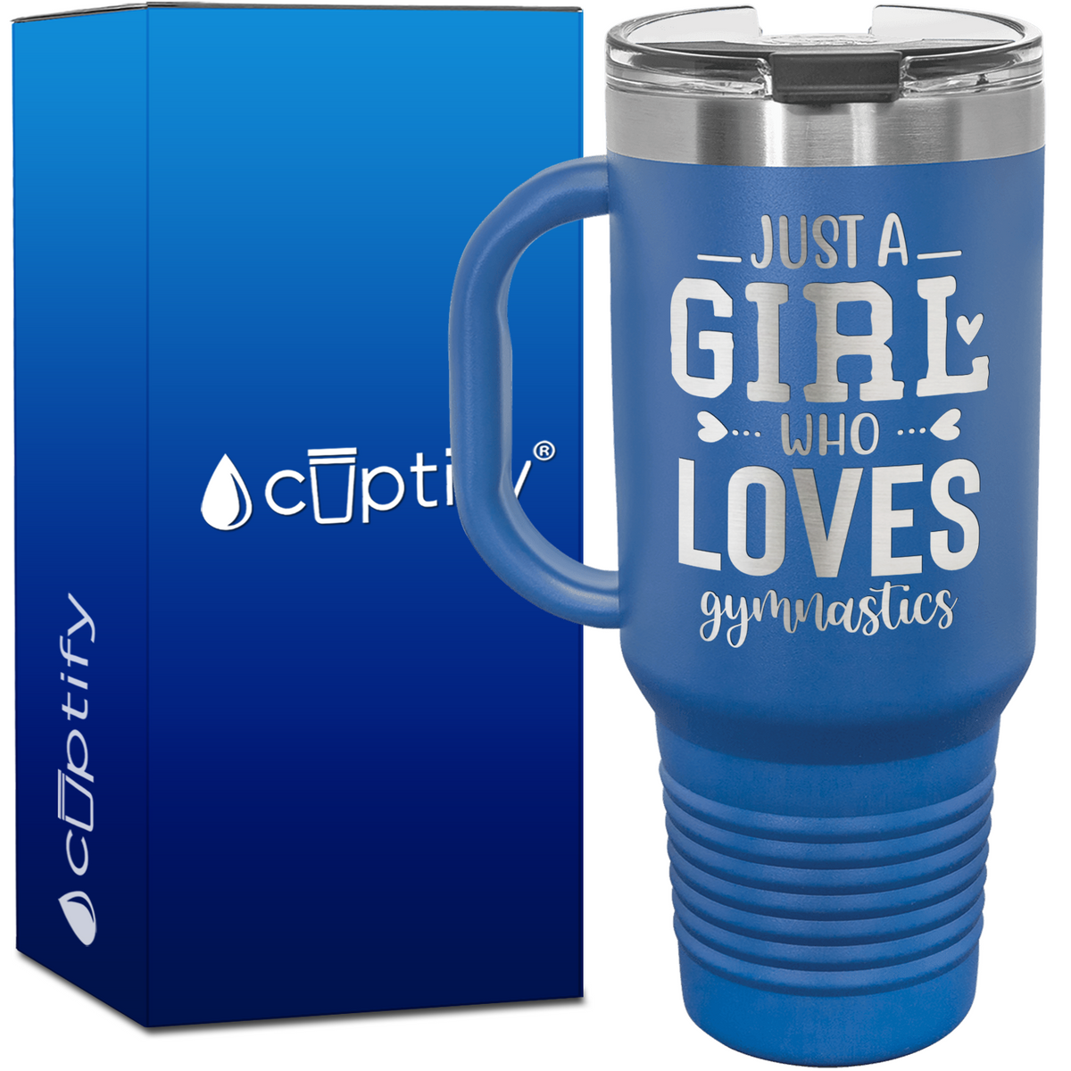 Just a Girl Who Loves Gymnastics Heart 40oz Gymnastics Travel Mug