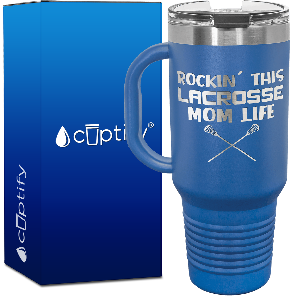 Rockin' This Lacrosse Mom Life 40oz Lacrosse Travel Mug