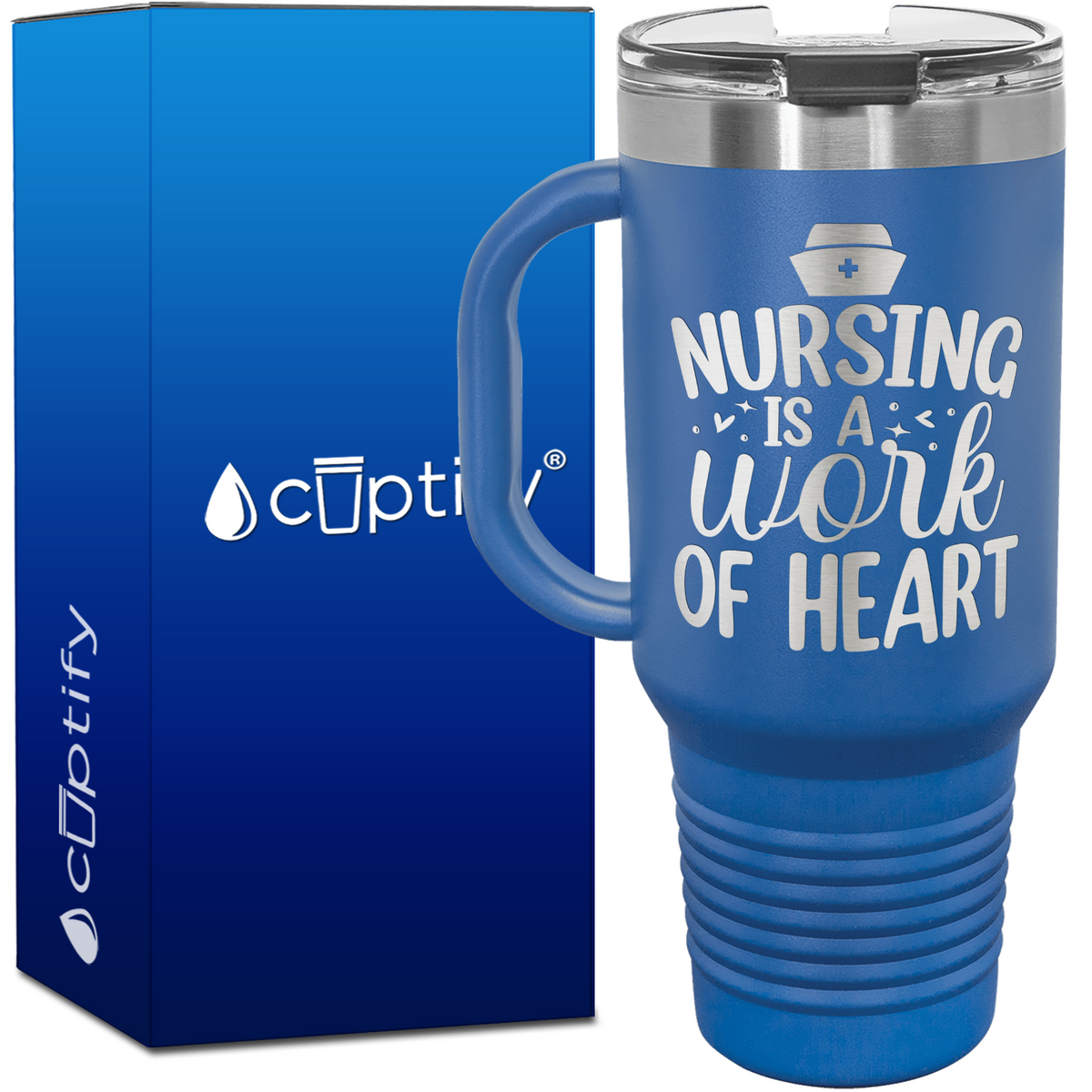 Nursing is a Work of Heart 40oz Nurse Travel Mug