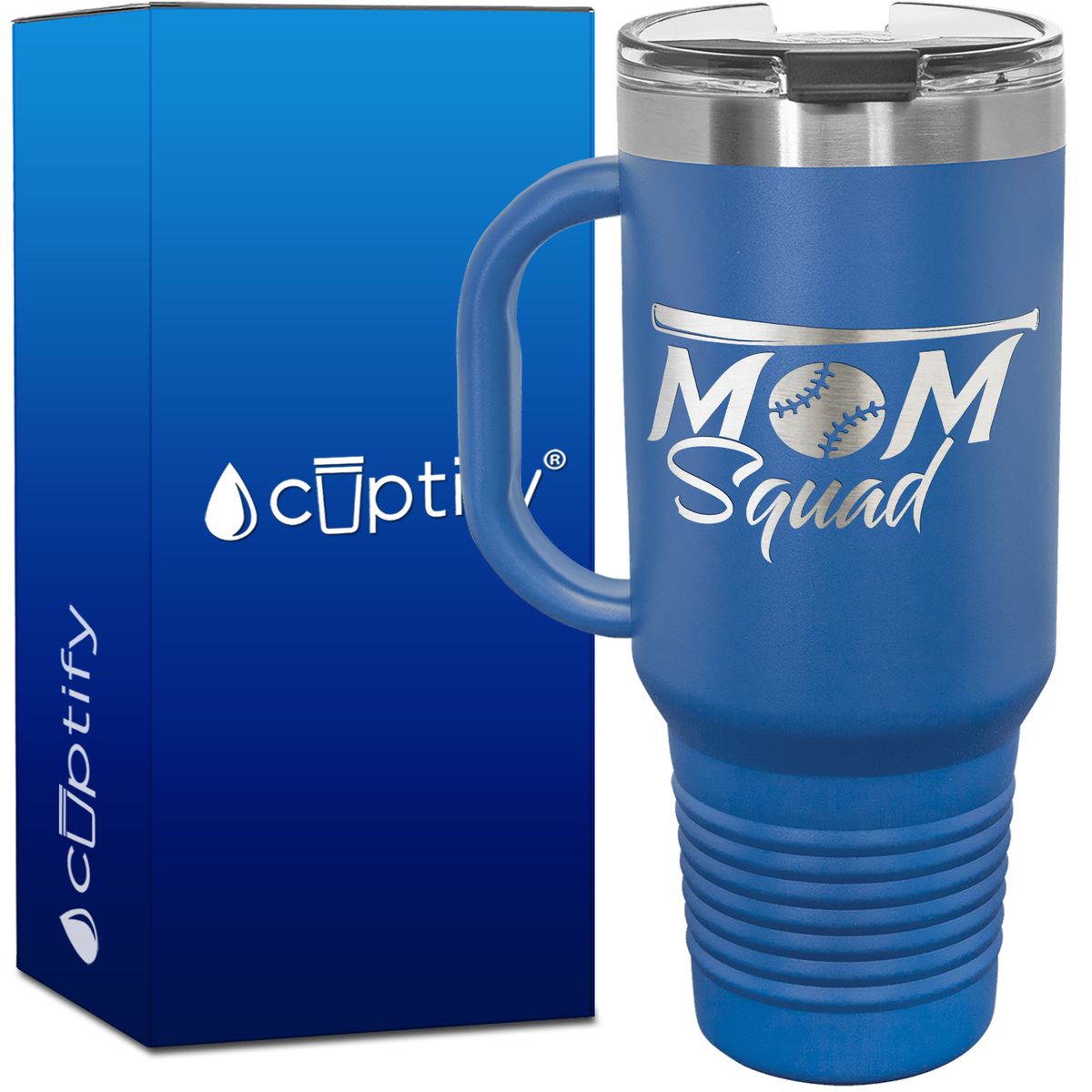 Mom Squad Softball 40oz Softball Travel Mug