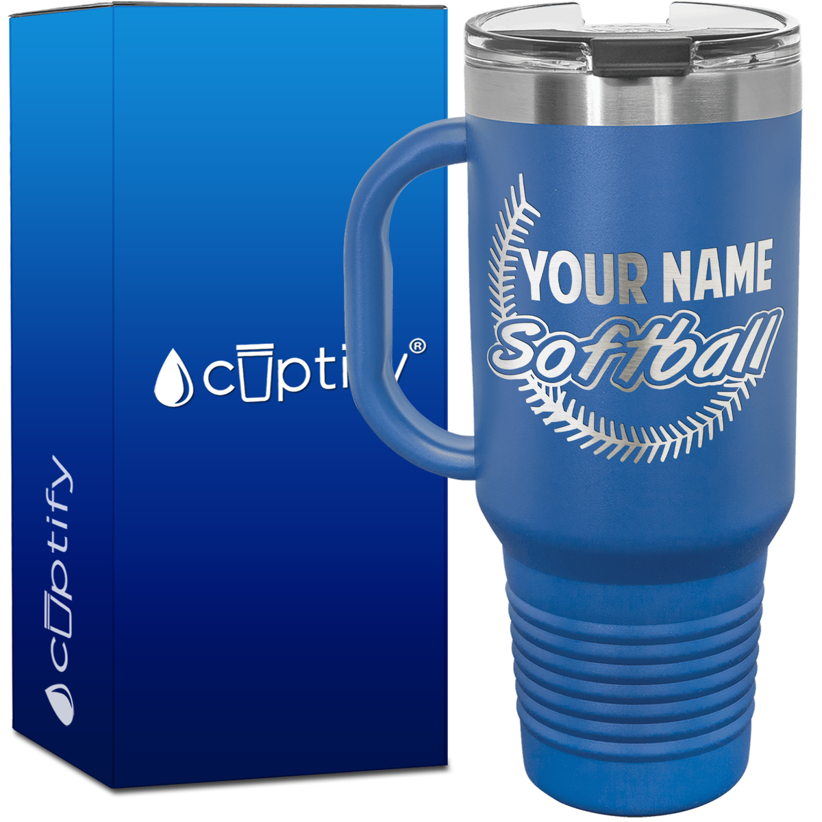Personalized Softball 40oz Softball Travel Mug