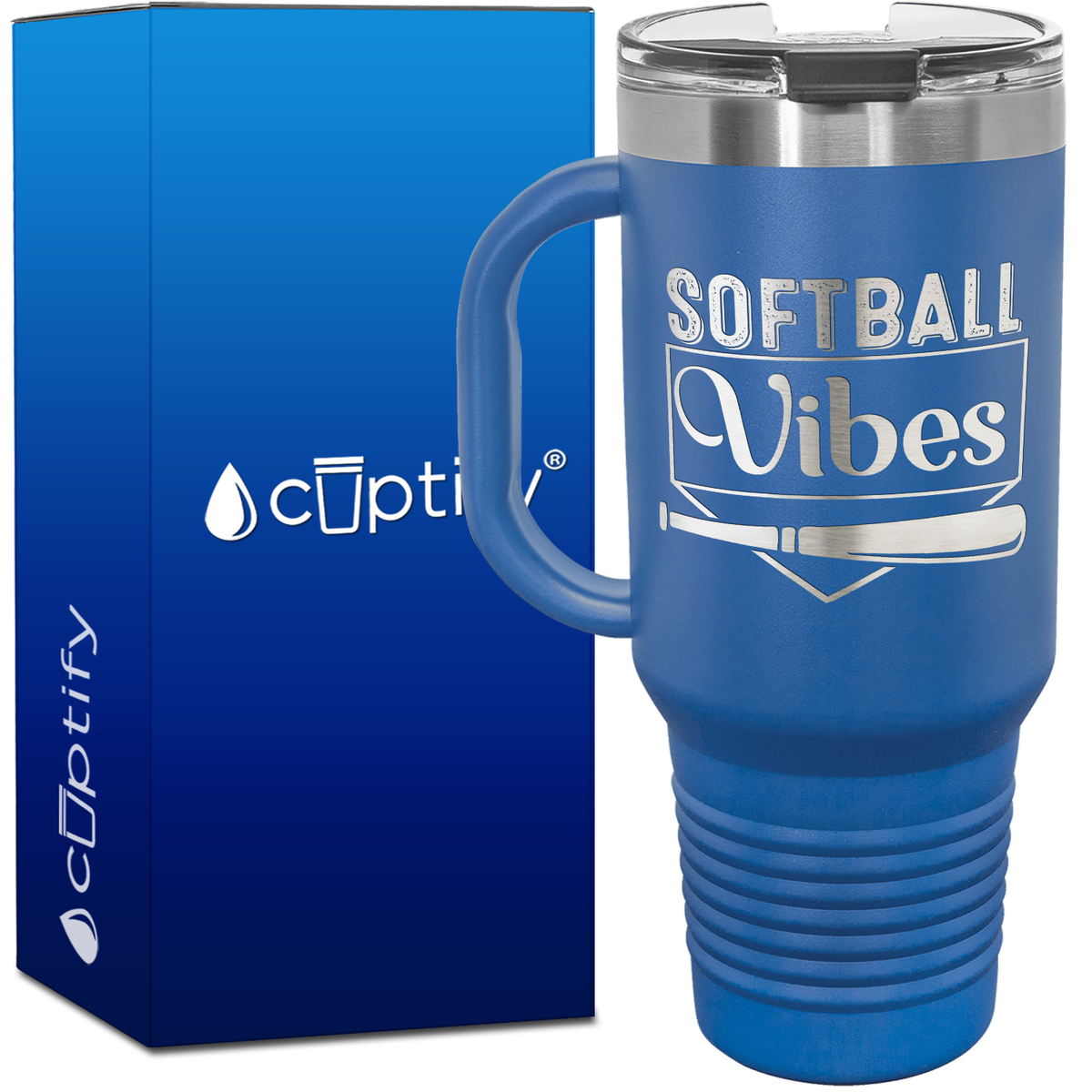 Softball Vibes 40oz Softball Travel Mug