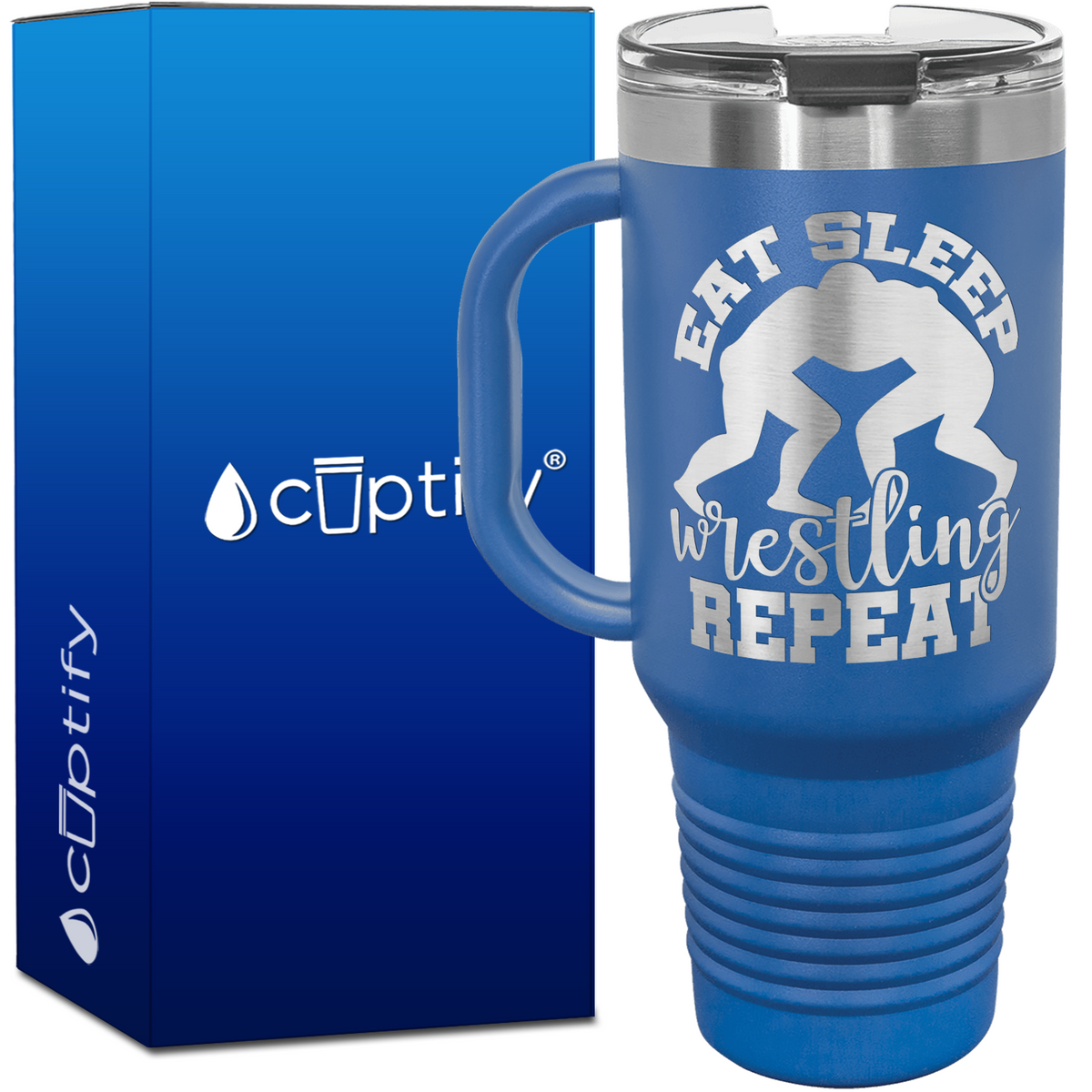 Eat Sleep Wrestling Repeat Wrestlers 40oz Travel Mug