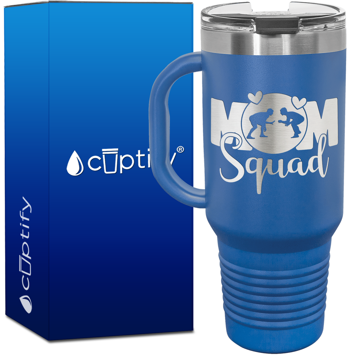 Mom Squad Wrestling 40oz Travel Mug