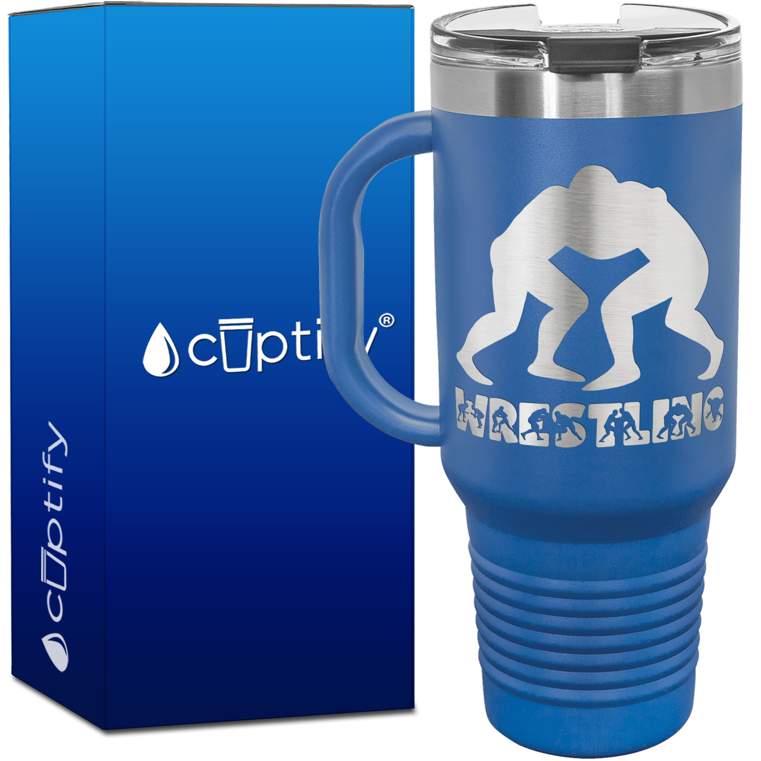 Personalized Wrestling 40oz Travel Mug