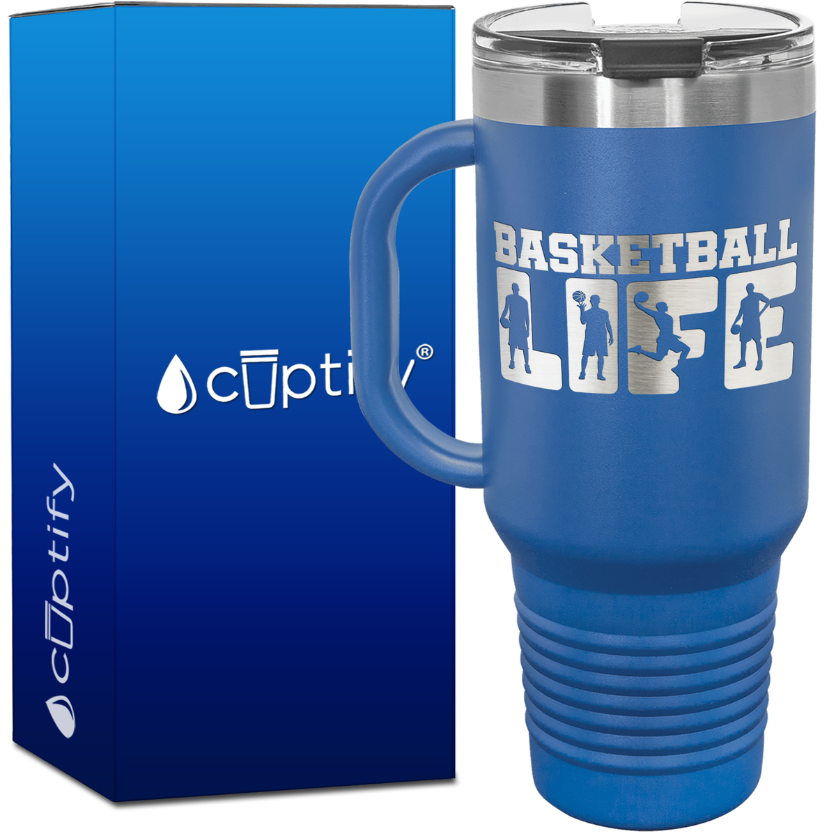 Basketball Life 40oz Basketball Travel Mug
