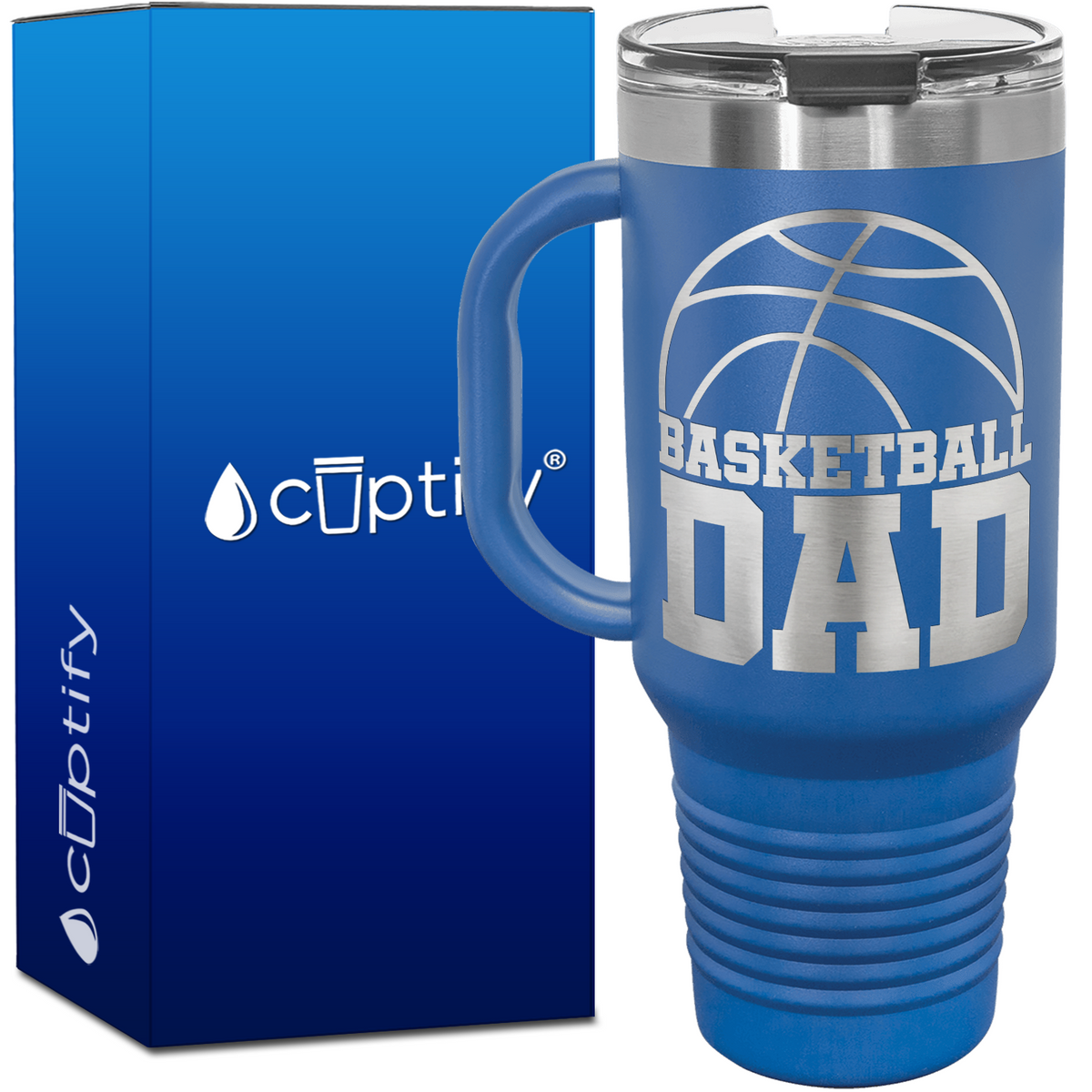 Basketball Dad 40oz Basketball Travel Mug
