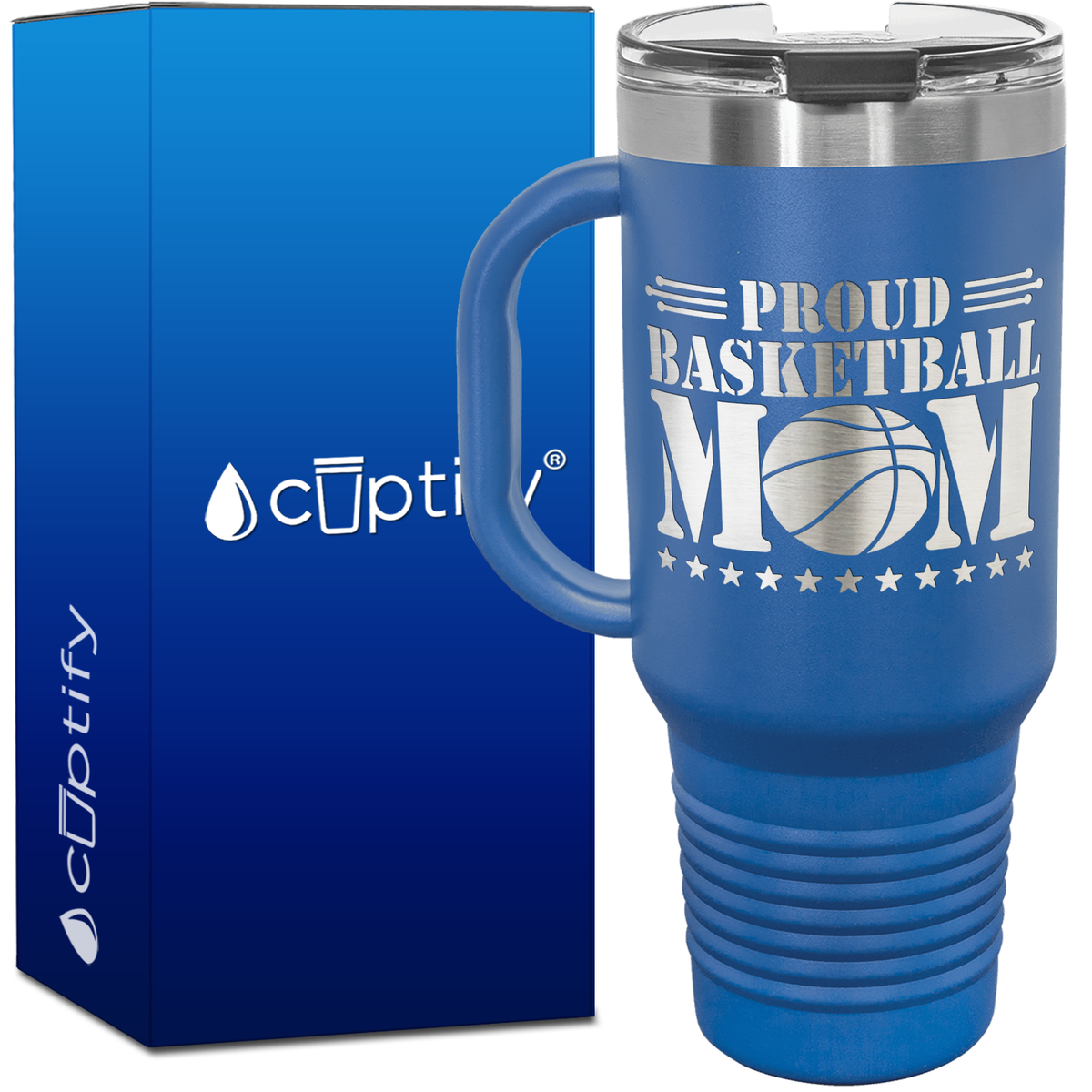 Proud Basketball Mom 40oz Basketball Travel Mug