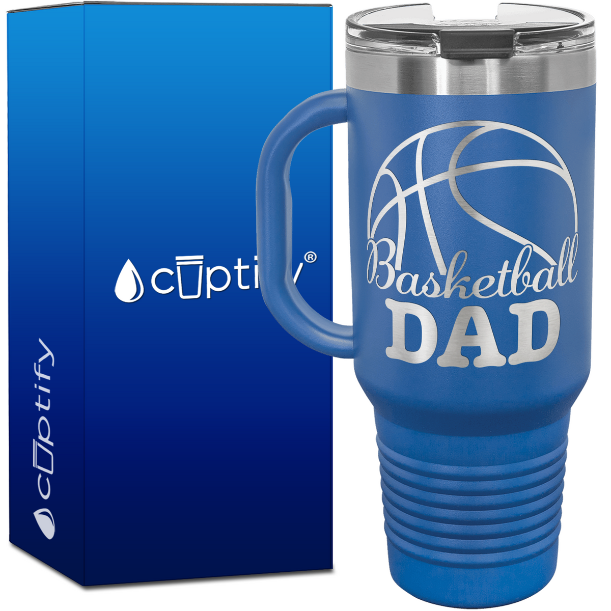 Basketball Dad 40oz Basketball Travel Mug