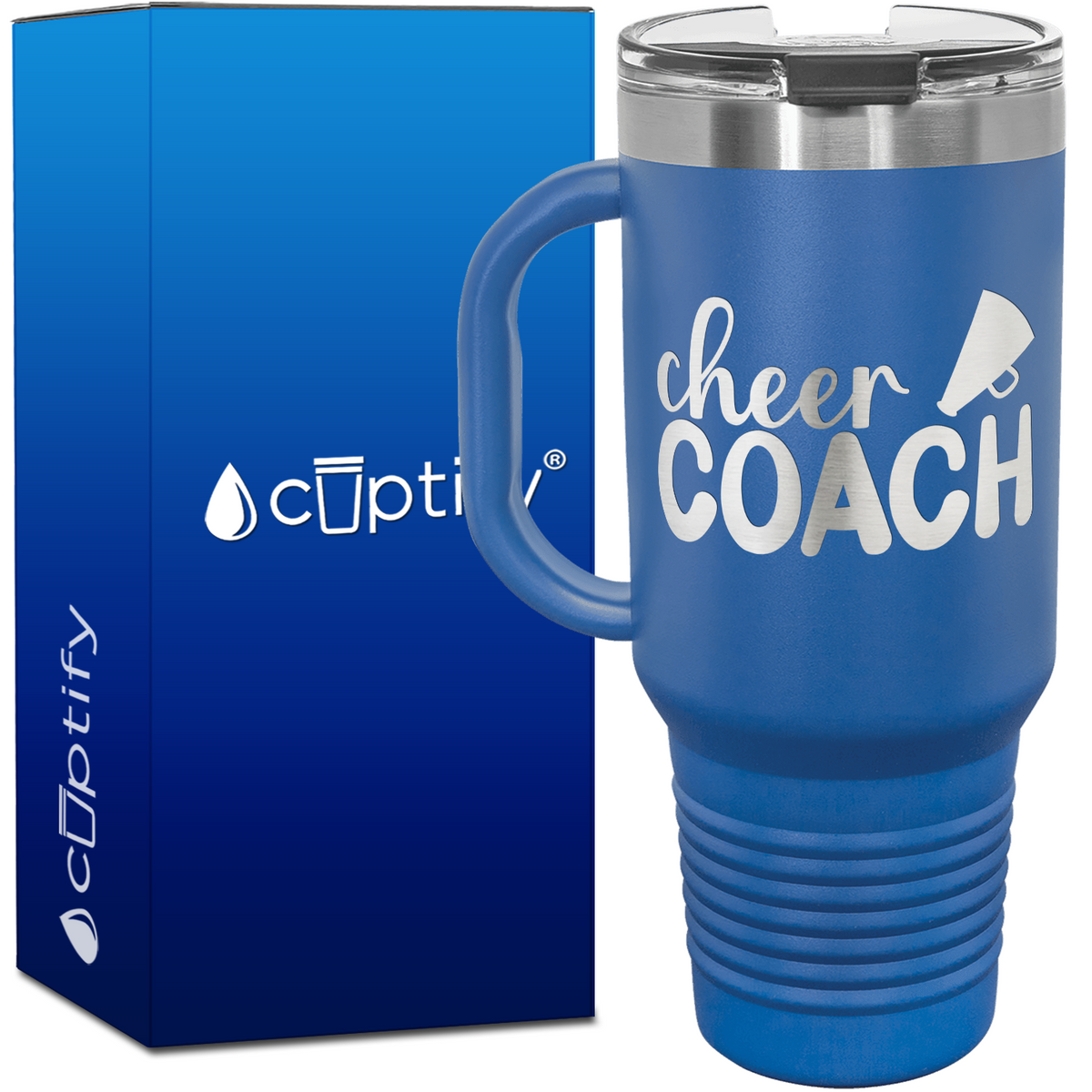 Cheer Coach with Megaphone 40oz Cheer Travel Mug