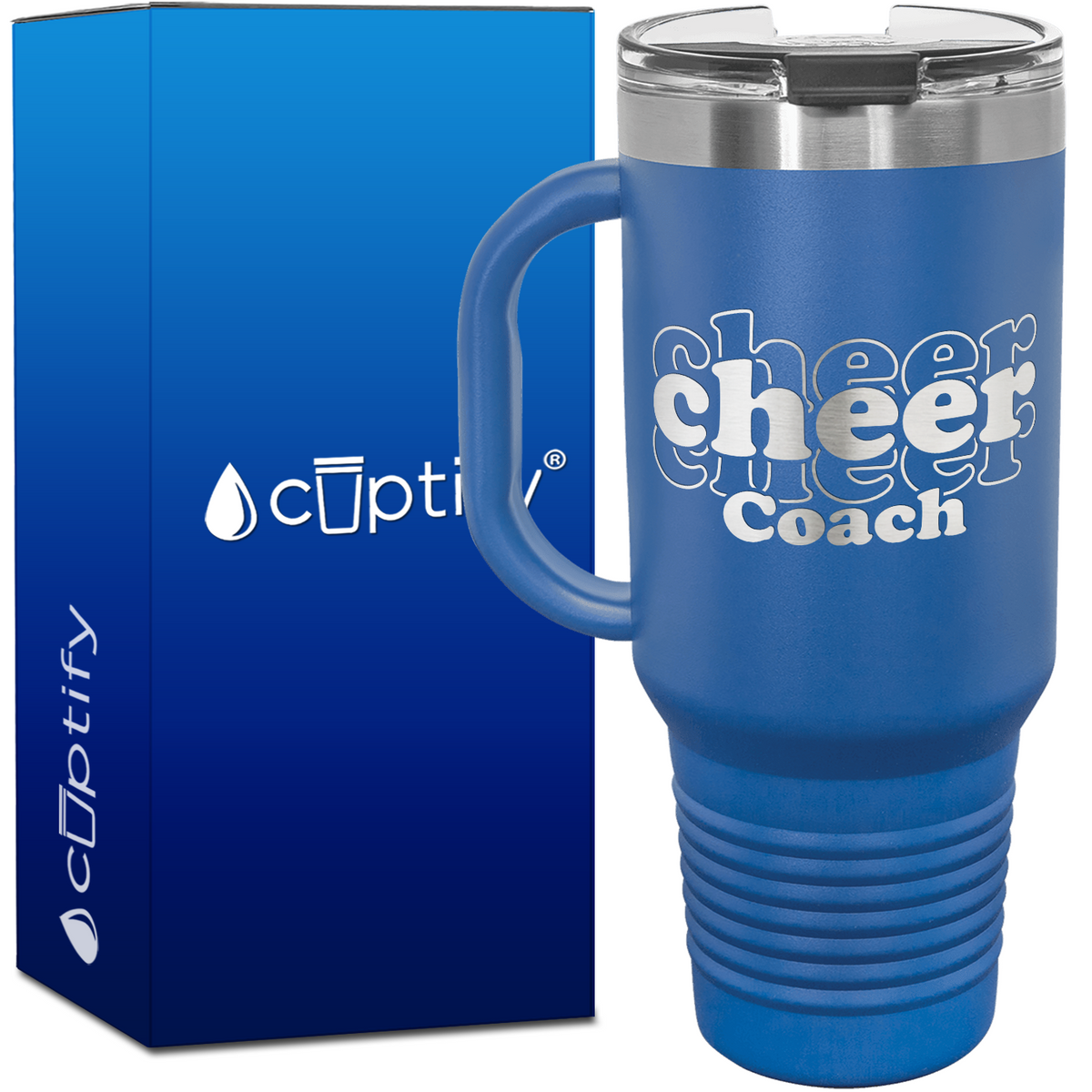 Cheer Coach Outlines 40oz Cheer Travel Mug