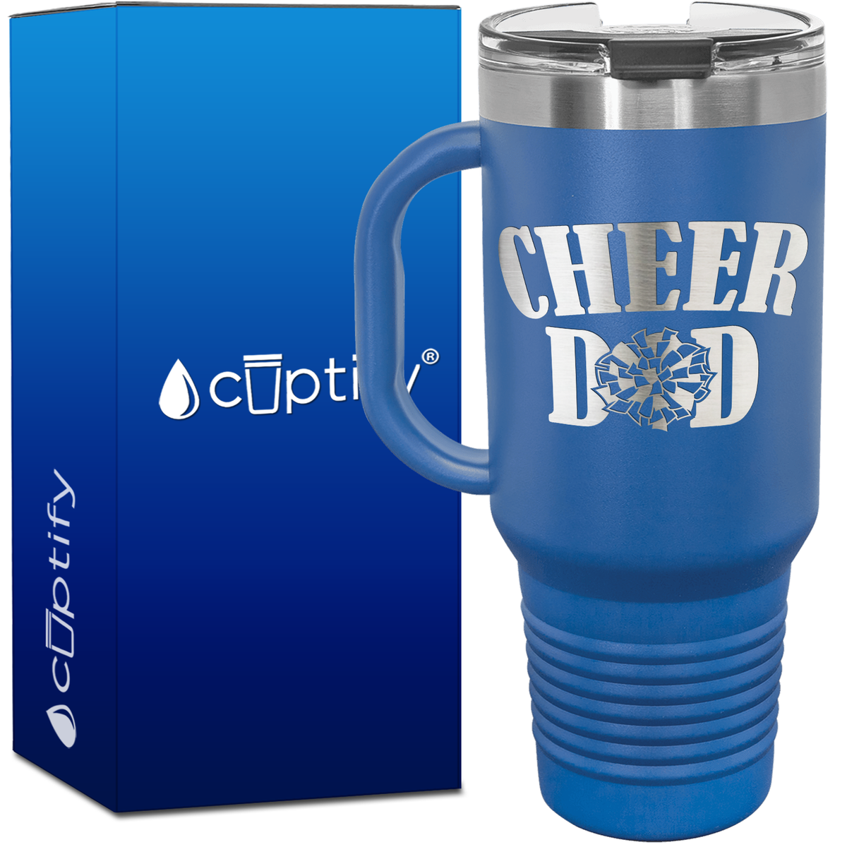 Cheer Dad Pom Pom 40oz Cheer Travel Mug