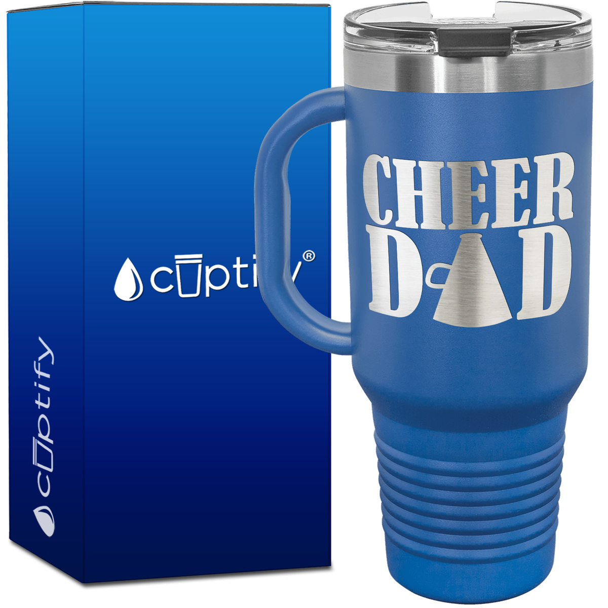 Cheer Dad Megaphone 40oz Cheer Travel Mug