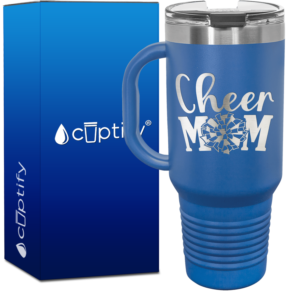Cheer Mom Pom Pom 40oz Cheer Travel Mug