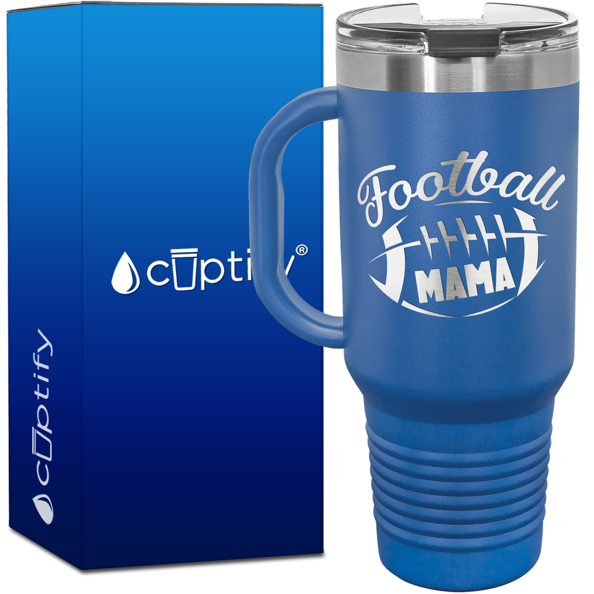 Football Mama 40oz Football Travel Mug