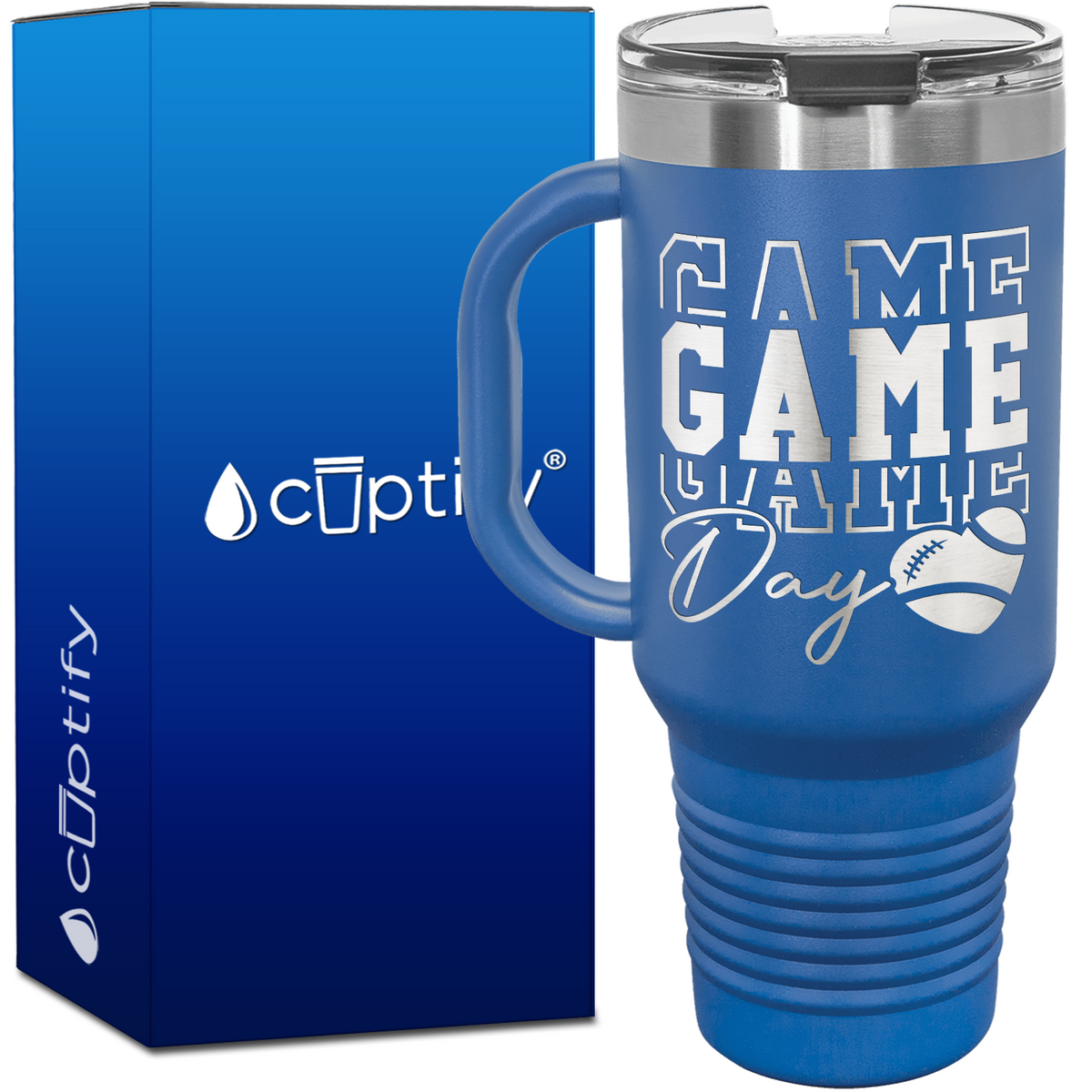 Game Game Game Day Football 40oz Football Travel Mug