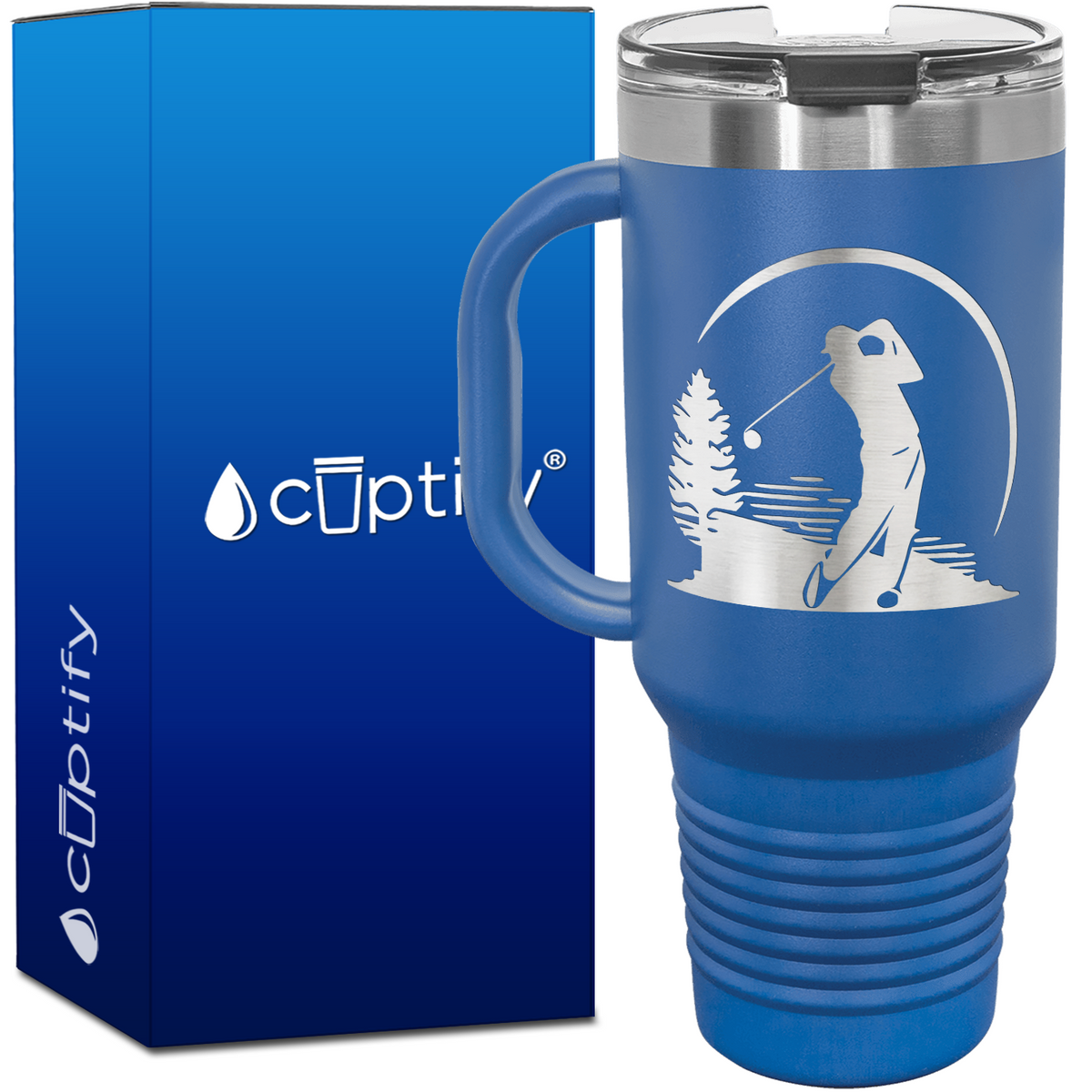 Golfer Silhouette 40oz Golf Travel Mug