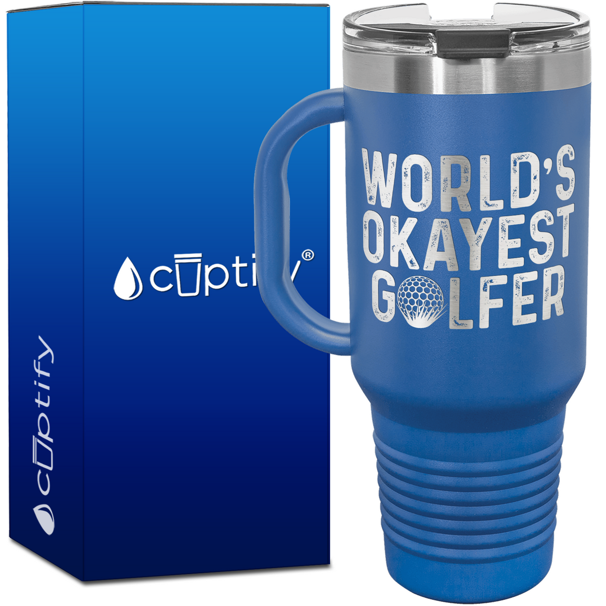 World's Okayest Golfer 40oz Golf Travel Mug
