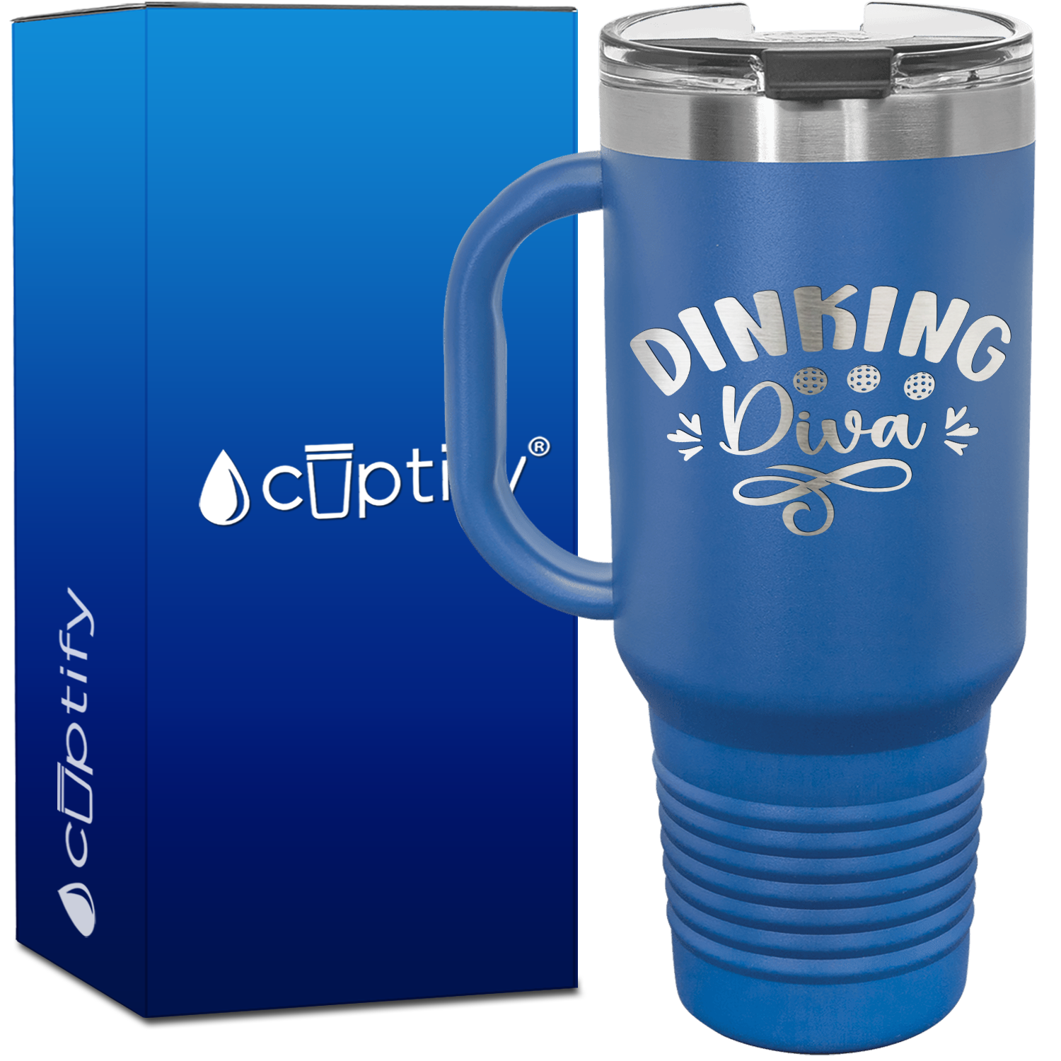 Dinking Diva Pickleball 40oz Pickleball Travel Mug