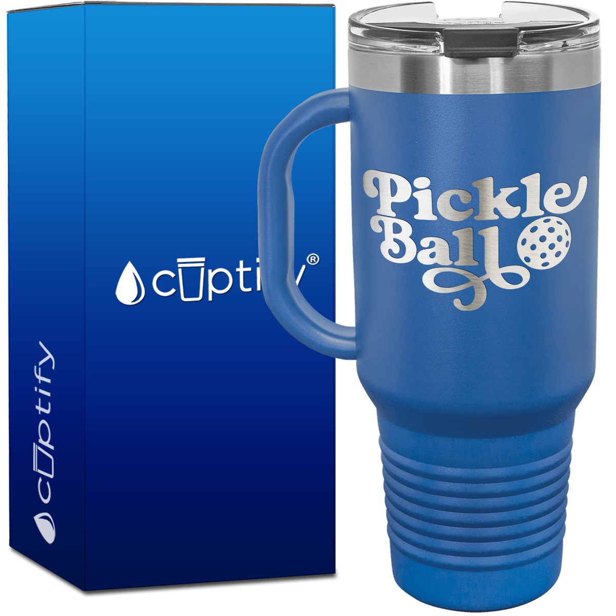 Pickleball Groovy 40oz Pickleball Travel Mug