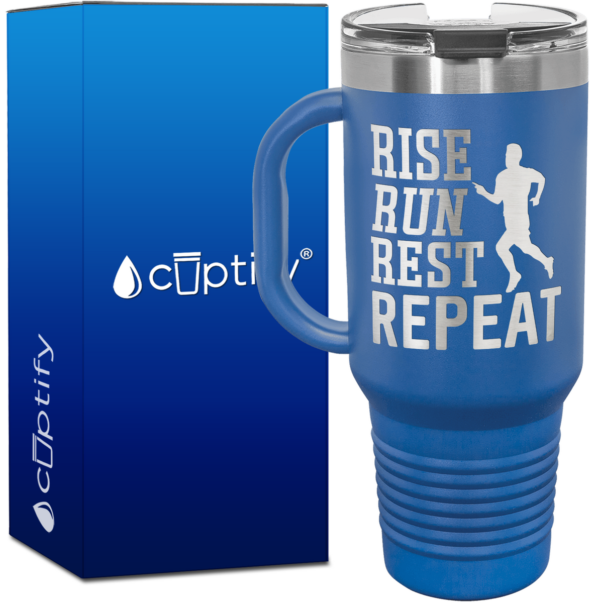 Rise Run Rest Repeat 40oz Running Travel Mug