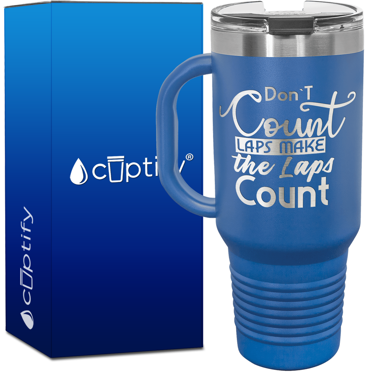 Don't Count Laps Make the Laps Count 40oz Swimming Travel Mug
