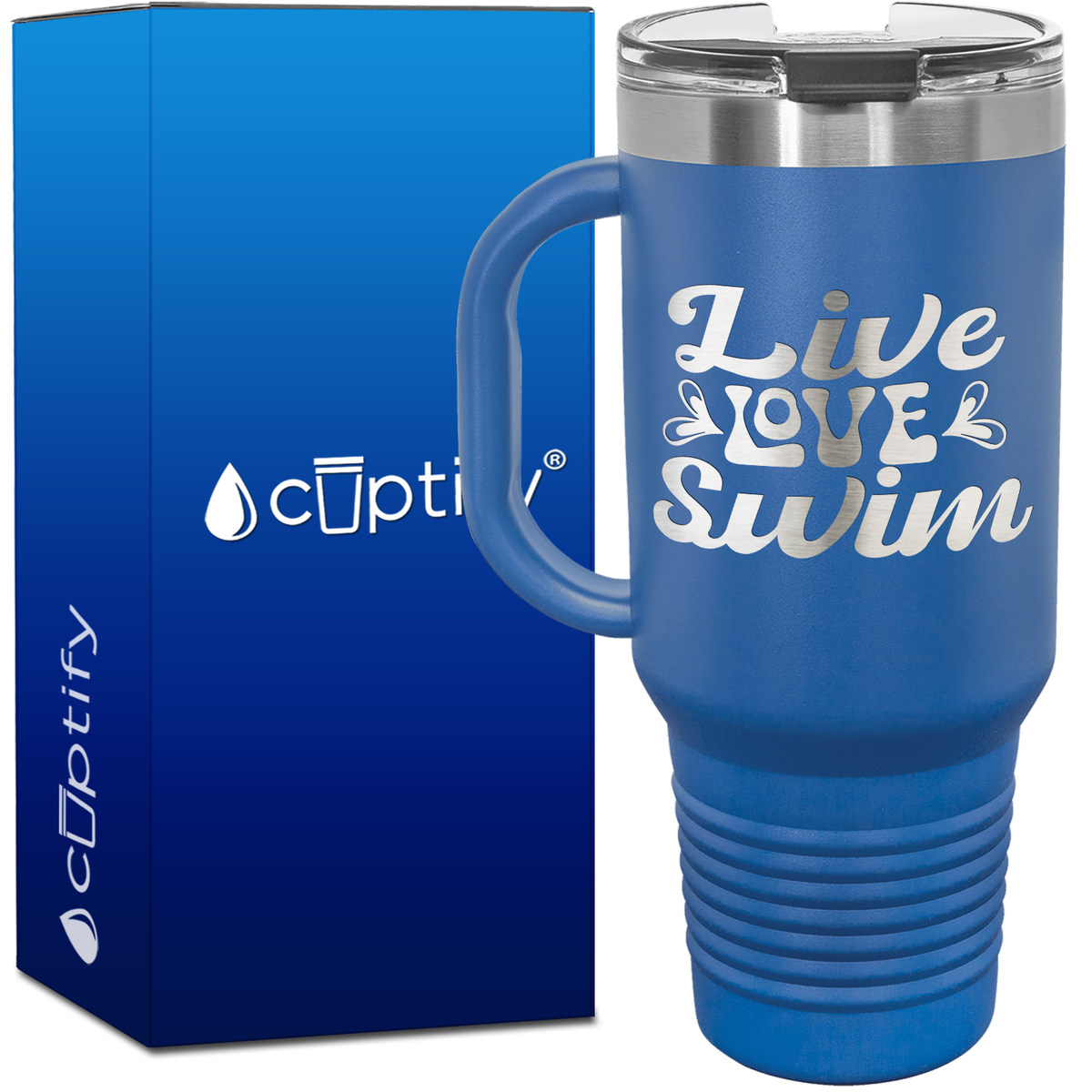 Live Love Swim 40oz Swimming Travel Mug
