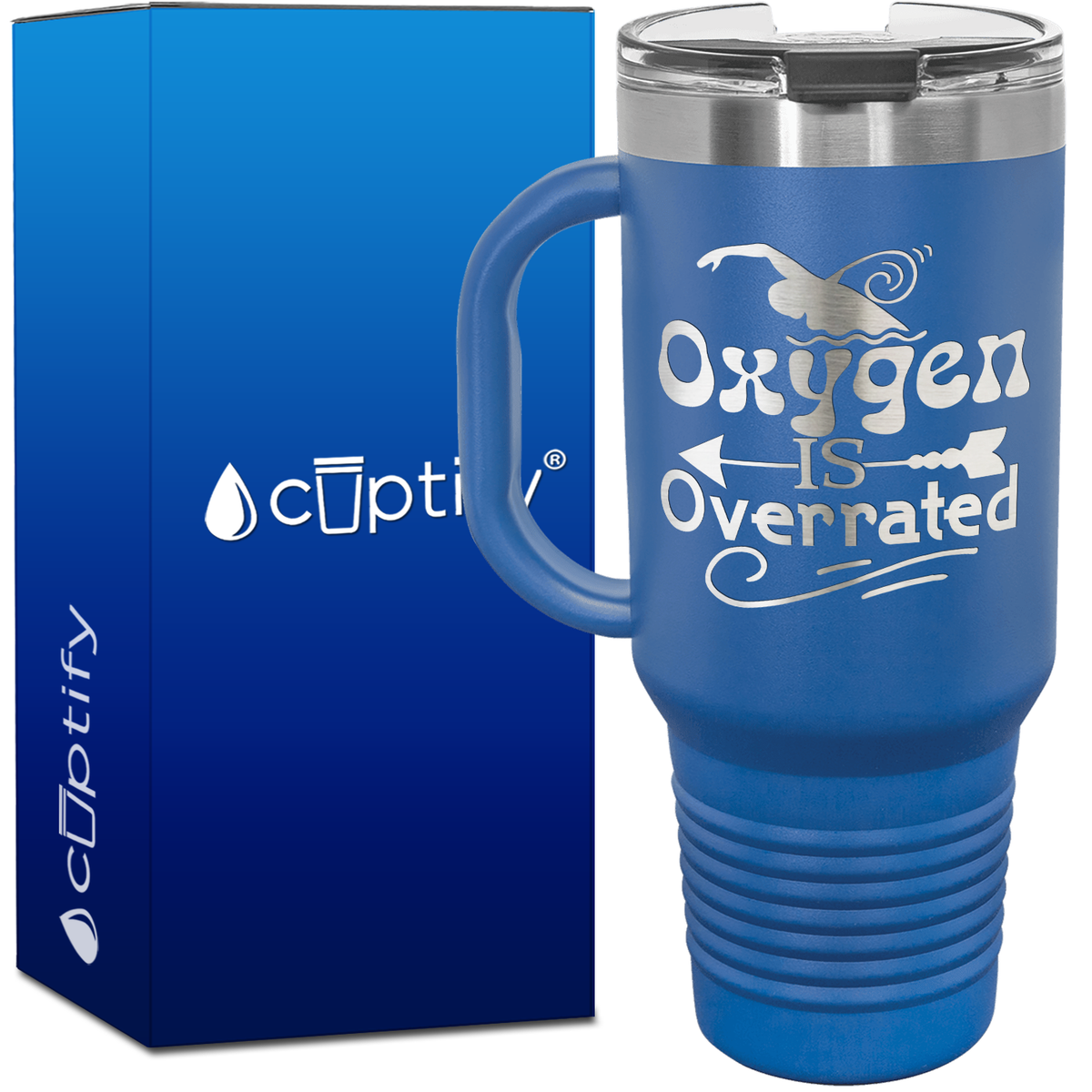 Oxygen is Overrated Swimming 40oz Swimming Travel Mug