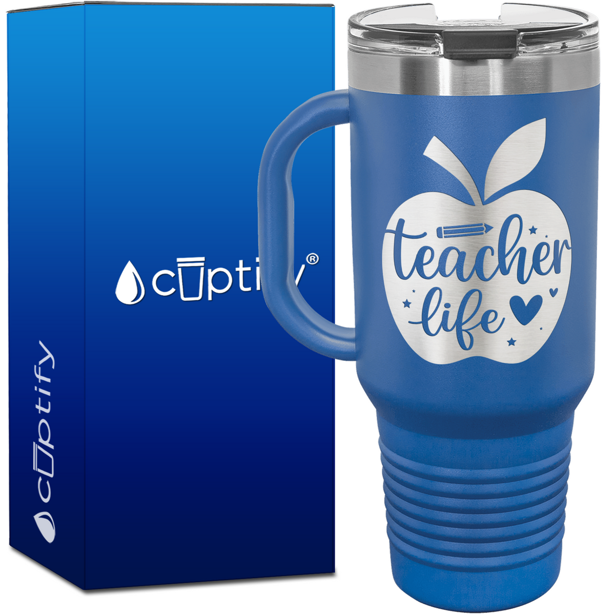 Teacher Life Apple 40oz Teacher Travel Mug