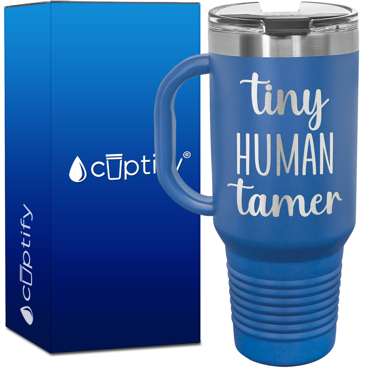 Tiny Human Tamer 40oz Teacher Travel Mug