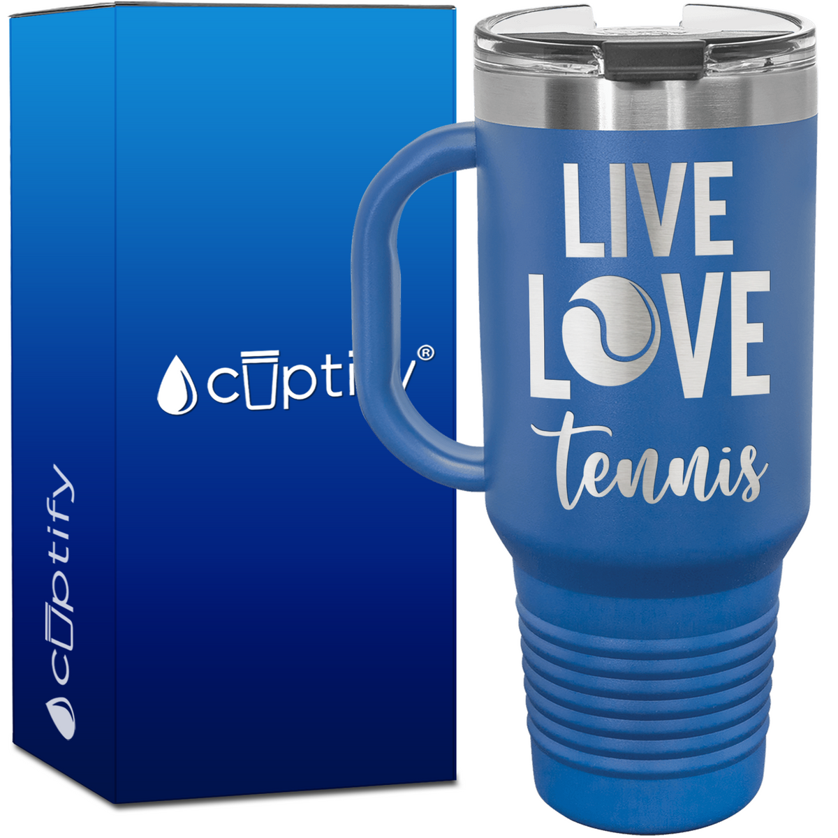 Live Love Tennis 40oz Tennis Travel Mug