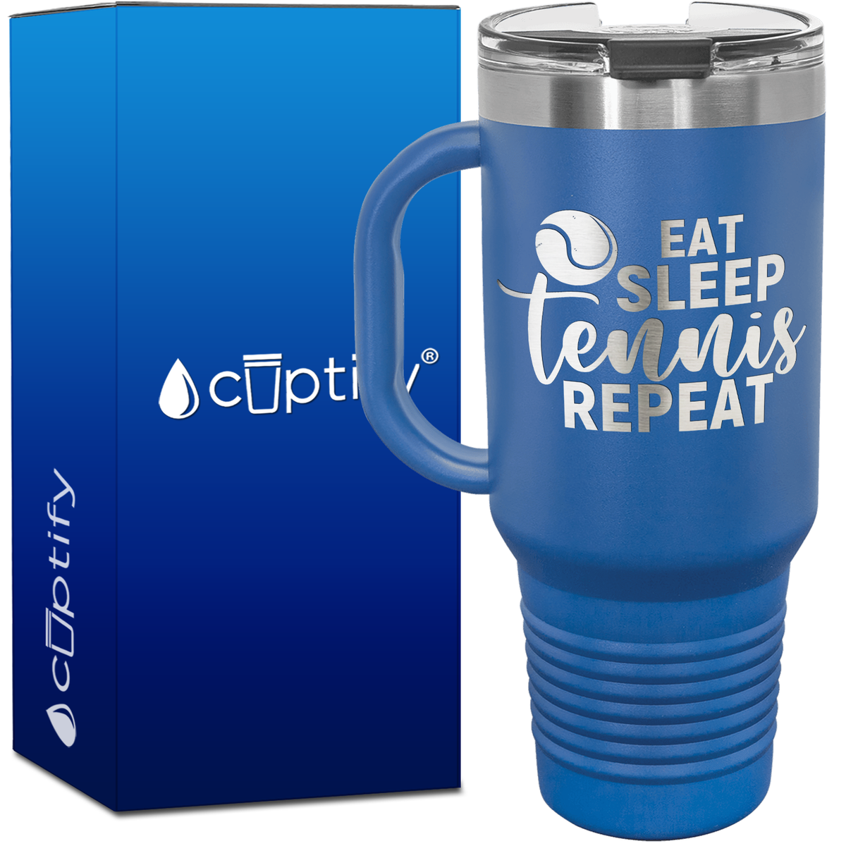 Eat Sleep Tennis Repeat 40oz Tennis Travel Mug