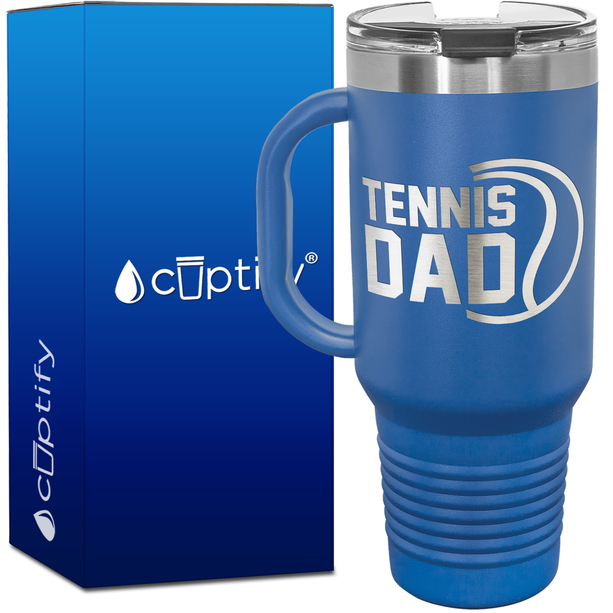 Tennis Dad with Ball 40oz Tennis Travel Mug