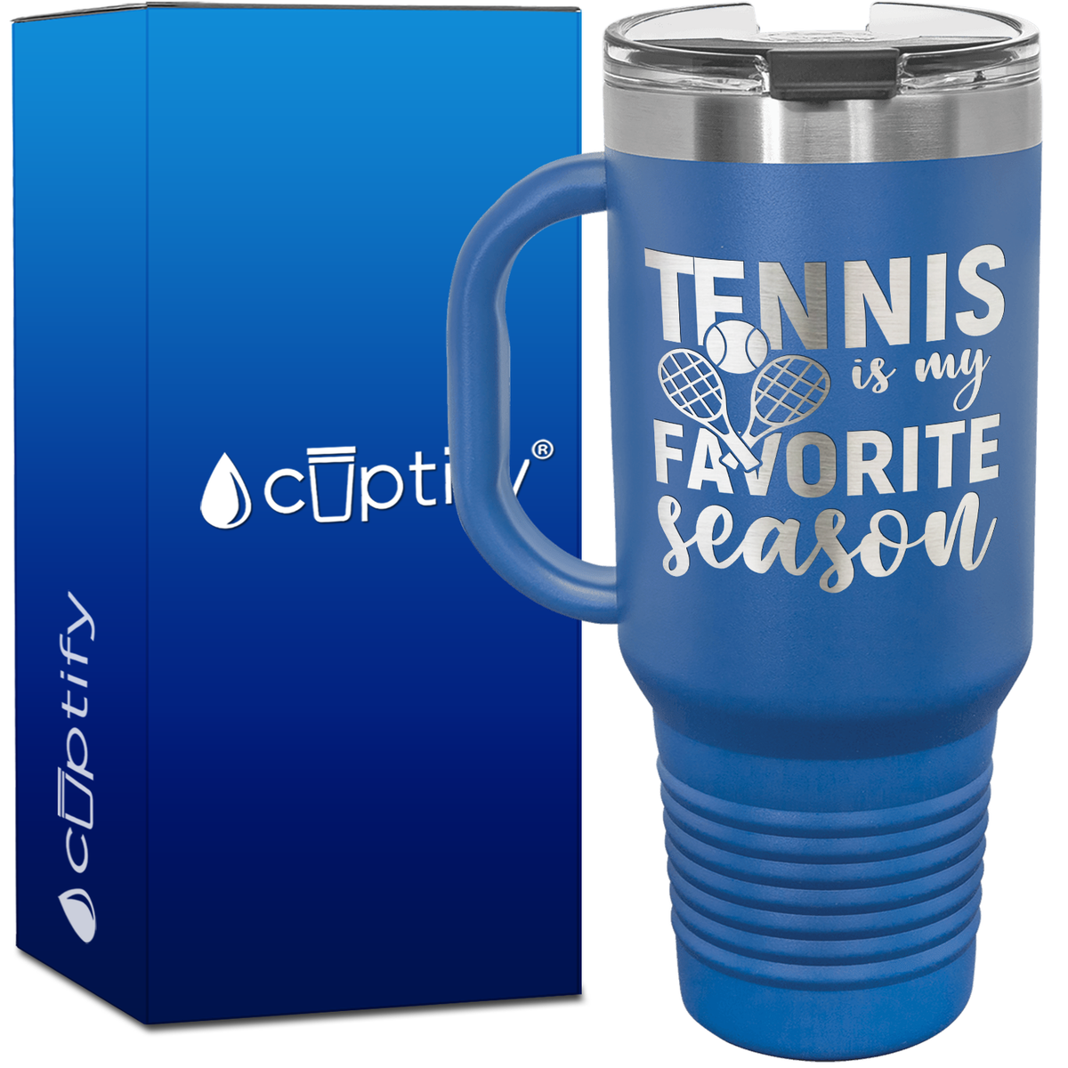 Tennis is My Favorite Season with Rackets 40oz Tennis Travel Mug