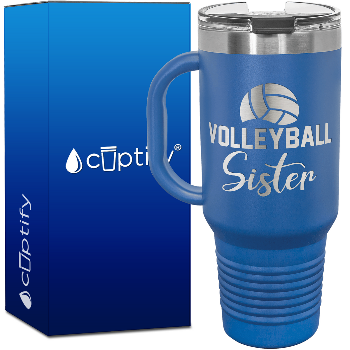 Volleyball Sister 40oz Volleyball Travel Mug