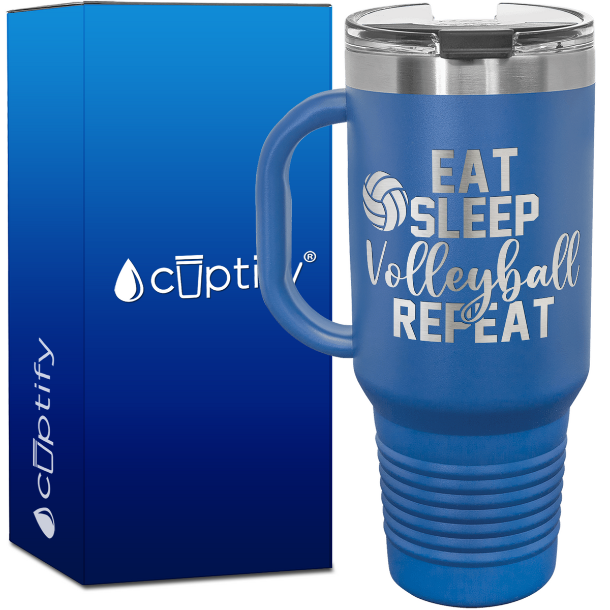Eat Sleep Volleyball Repeat 40oz Volleyball Travel Mug