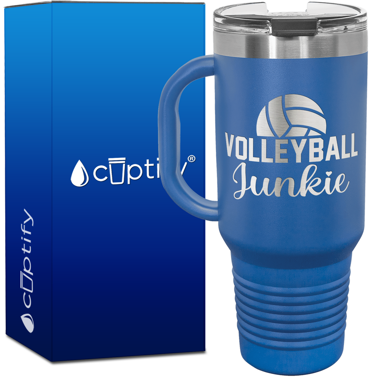Volleyball Junkie 40oz Volleyball Travel Mug