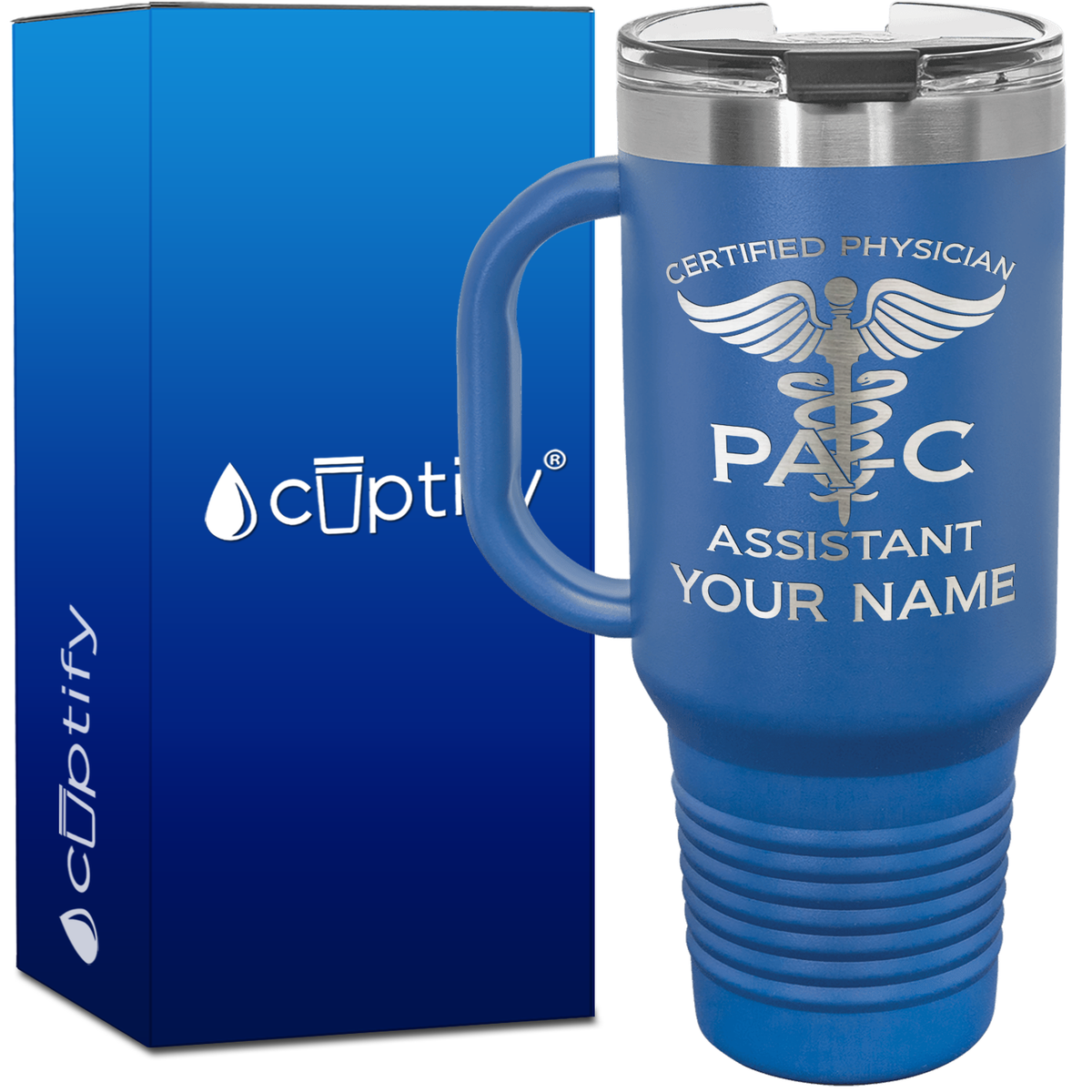 Personalized PA-C Certified Physician Assistant 40oz Medical Travel Mug