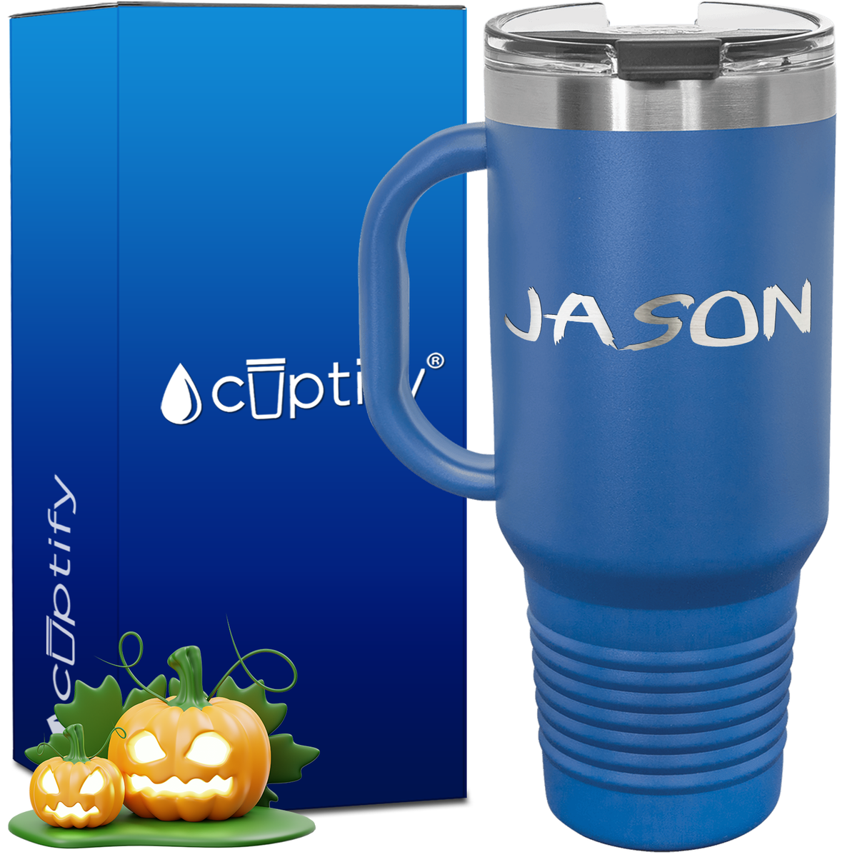Personalized Scary Font Style 40oz Halloween Travel Mug